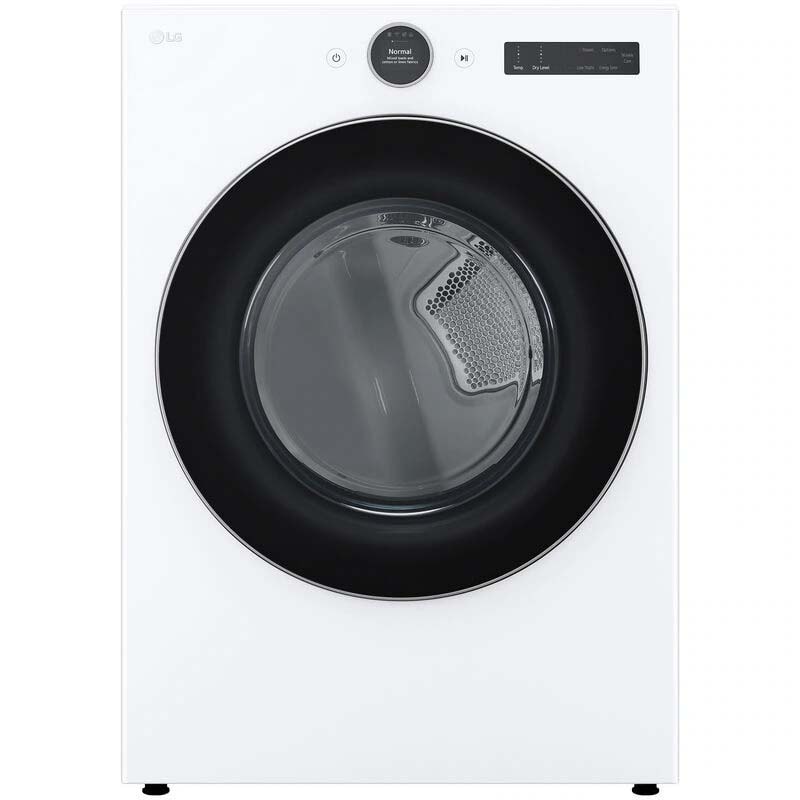 LG 27 in. 7.4 cu. ft. Smart Stackable Electric Dryer with AI Sensor Dry, Turbo Steam, Sanitize & Steam Cycle - White, White, hires