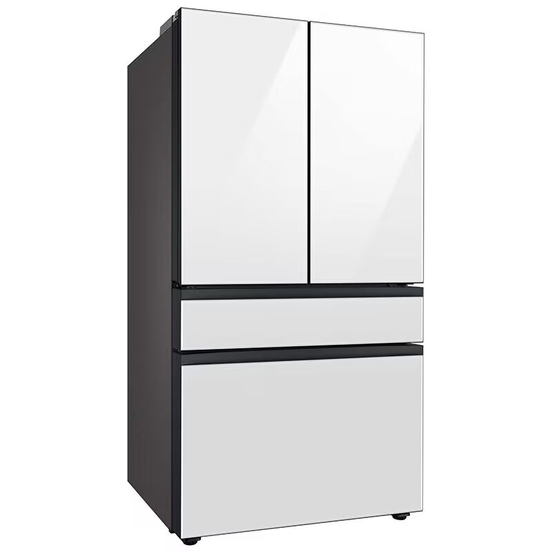 Samsung Bespoke 36 in. 28.8 cu. ft. Smart 4-Door French Door Refrigerator with Internal Water Dispenser - White Glass, White Glass, hires