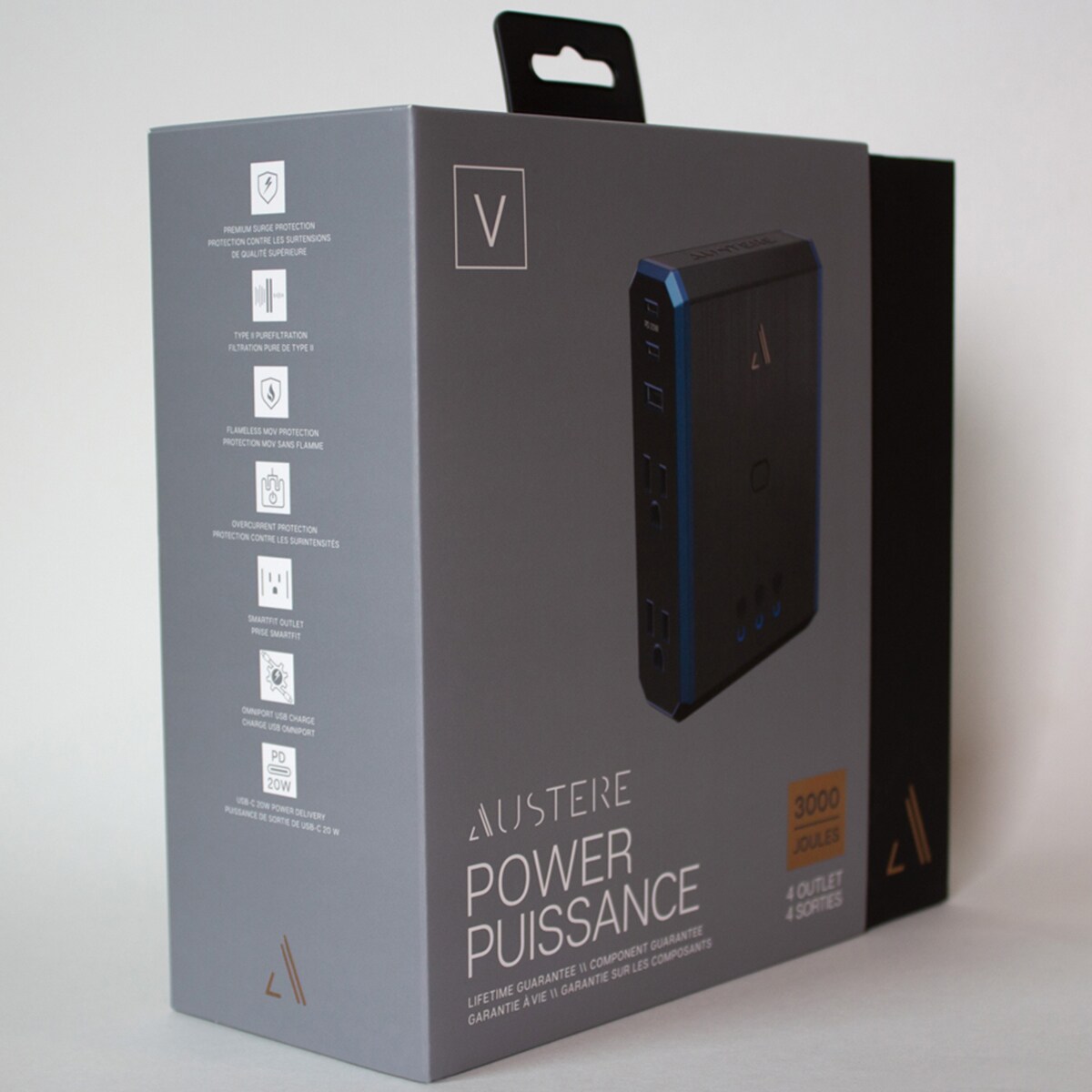 Austere V Series Power 4-Outlet 3,000 Joules Surge Protector, , hires