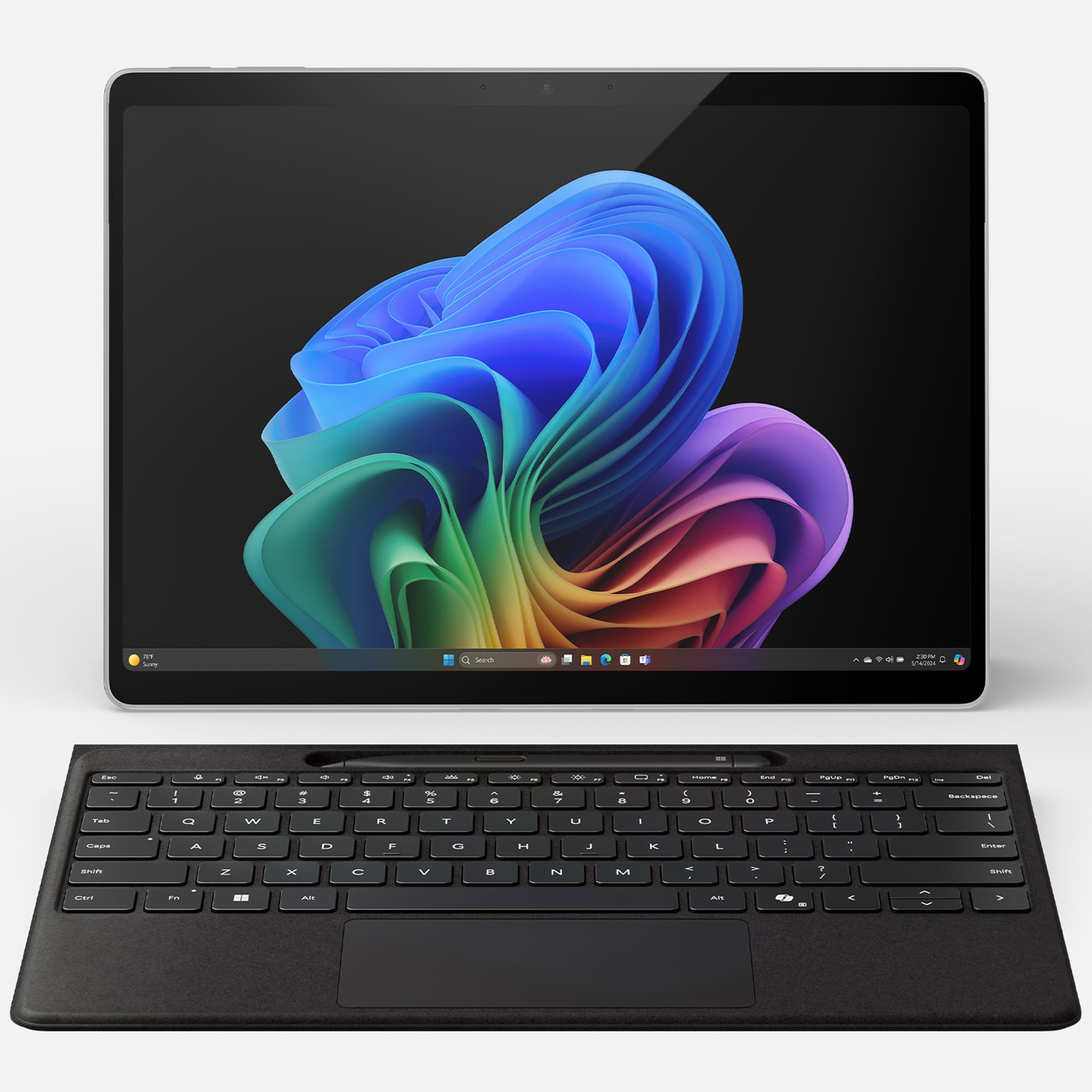 Microsoft Surface Pro 13 in. 2-in-1 Touchscreen Notebook with Copilot+PC, Snapdragon X Elite CPU, Qualcomm Adreno GPU, 16 GB RAM, 512 GB SSD, up to 9 Hrs. of Battery Life & Windows 11 Home - Platinum (WI-FI + 5G), , hires