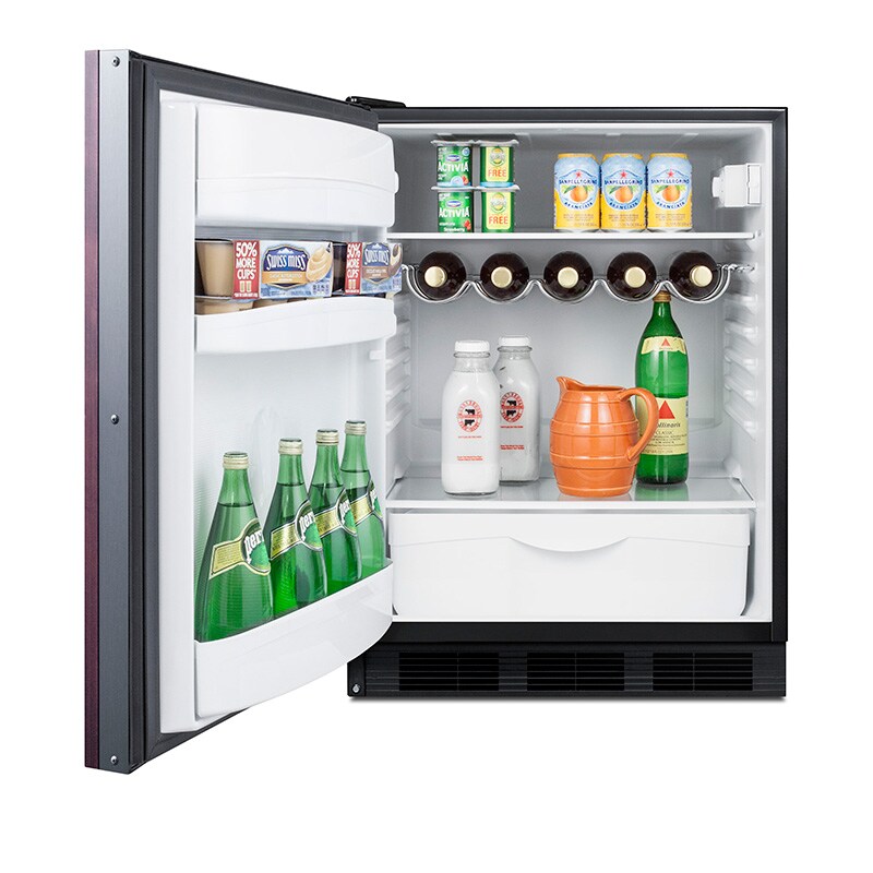 Summit 24 in. 5.5 cu. ft. ADA Compliant Left-Hinged Undercounter Refrigerator with Black Cabinet - Custom Panel Ready, , hires