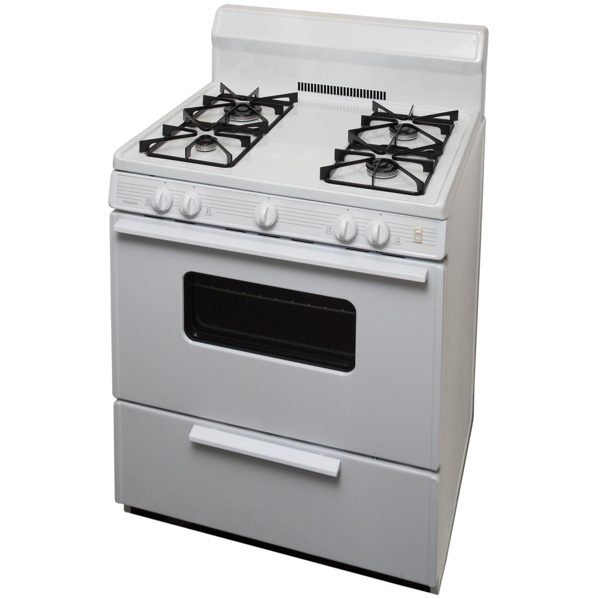 Premier 30 in. 3.9 cu. ft. Oven Freestanding Gas Range with 4 Sealed Burners - White, , hires