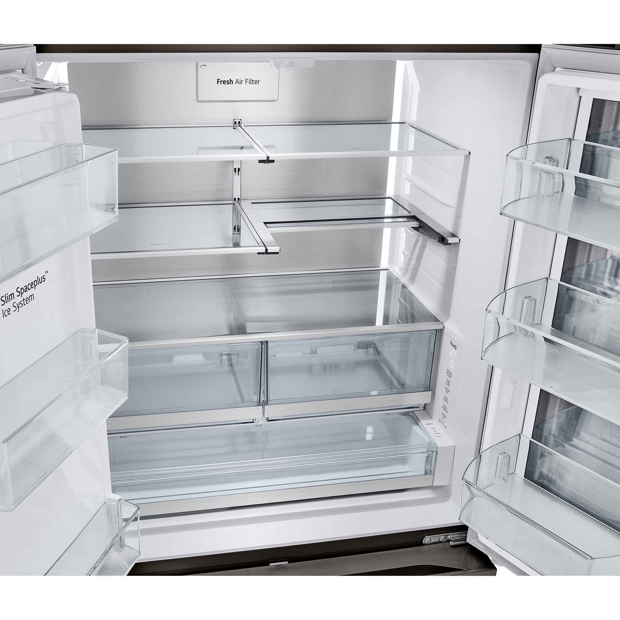 LG InstaView 36 in. 25.5 cu. ft. Smart Counter Depth French Door Refrigerator with Ice & Water Dispenser - PrintProof Black Stainless Steel, PrintProof Black Stainless Steel, hires