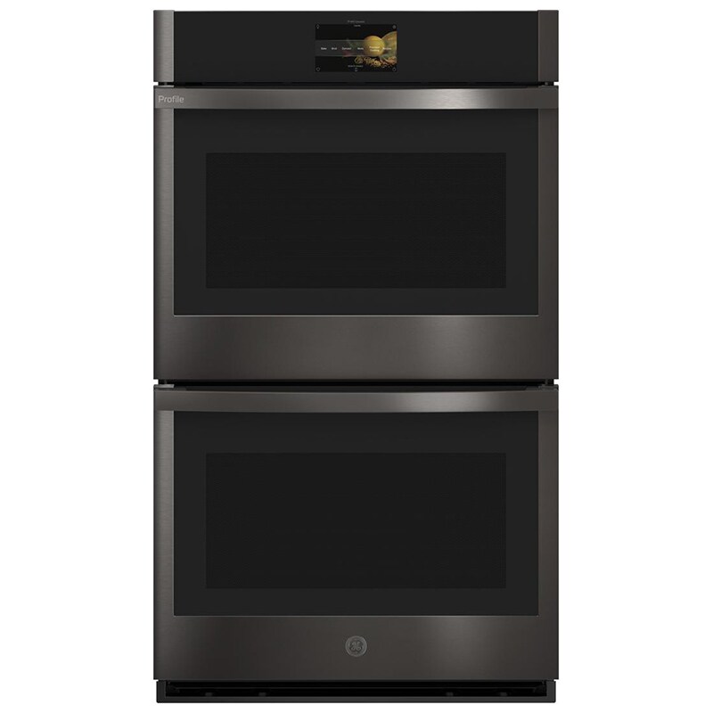 GE Profile 30 in. 10 cu. ft. Smart Top Control Electric Double Wall Oven with True European Convection - Fingerprint resistant Black Stainless, Fingerprint Resistant Black Stainless, hires