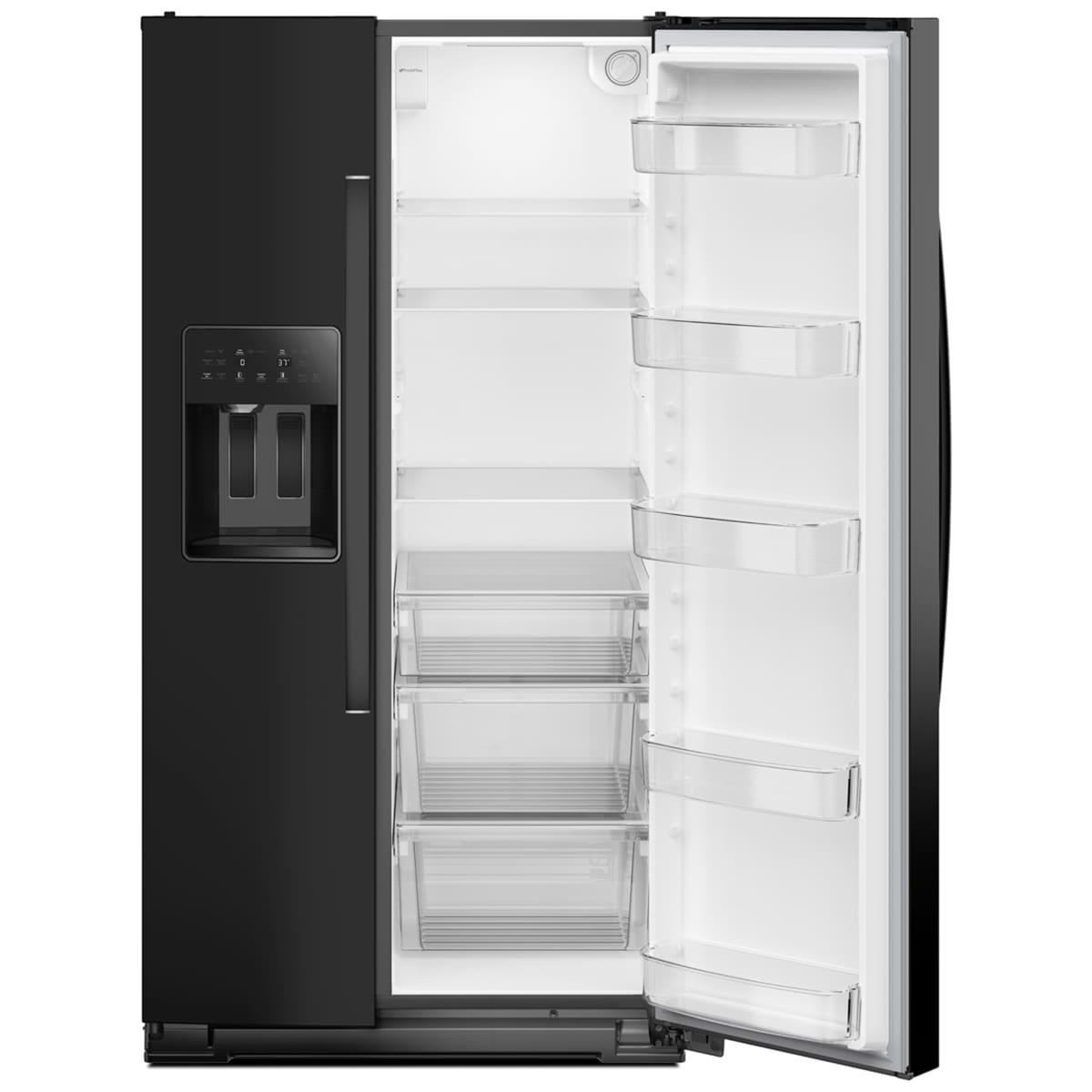 Whirlpool 36 in. 28.7 cu. ft. Side-by-Side Refrigerator with Ice & Water Dispenser - Black, Black, hires