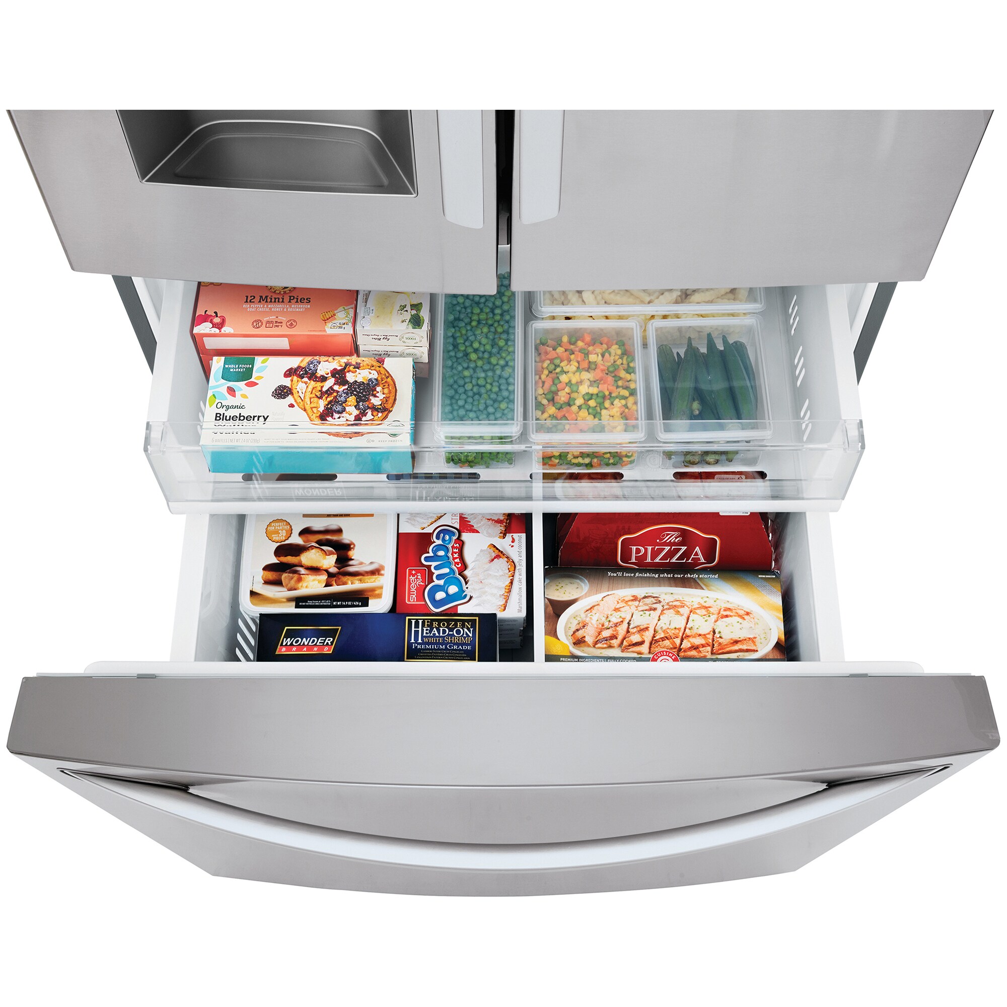 LG 36 in. 27.7 cu. ft. Smart French Door Refrigerator with Ice & Water Dispenser - PrintProof Stainless Steel, PrintProof Stainless Steel, hires