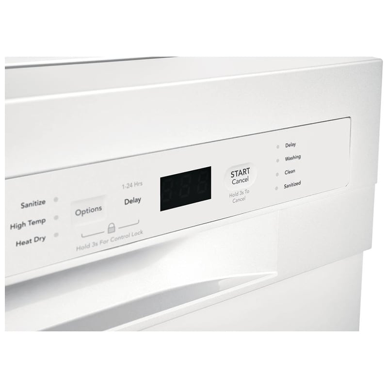 Frigidaire 24 in. Front Control Dishwasher with 52 dBa Sound Level & Pocket - White, White, hires