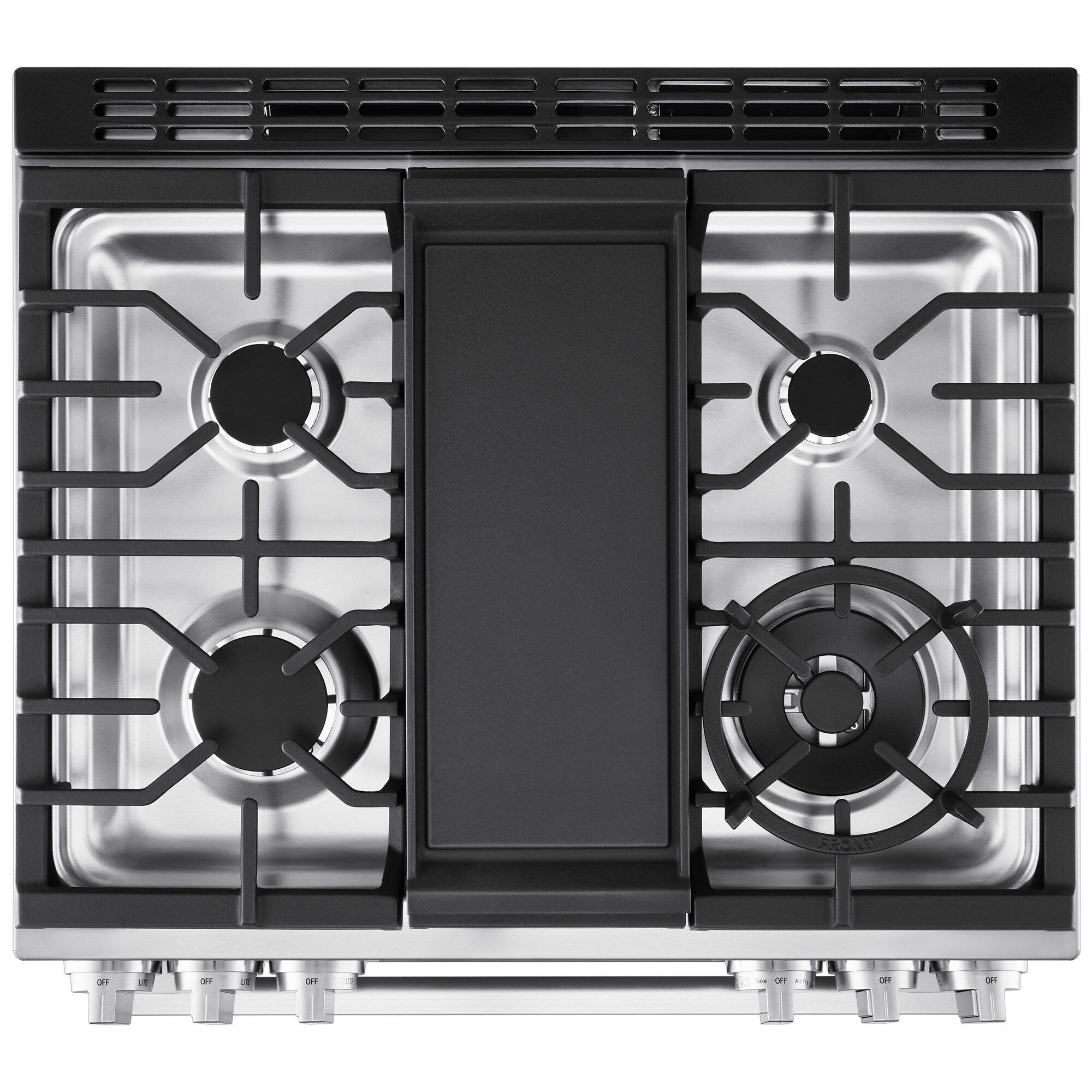 LG 30 in. 6.3 cu. ft. Smart Air-Fry True European Convection Slide-In Gas Range with 5 Sealed Burners & Griddle - PrintProof Stainless Steel, , hires