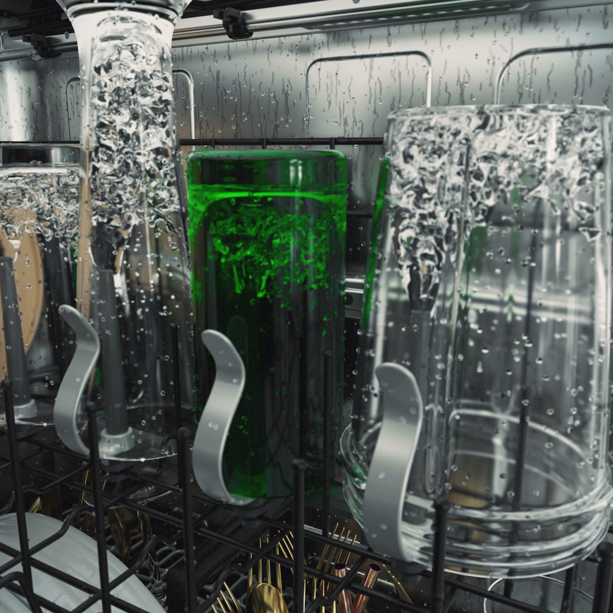 Cafe 24 in. Top Control Flush-Mount Smart Dishwasher with 44 dBa Sound Level, 3rd-Rack & Dual Convection Ultra Dry - Matte Black, , hires