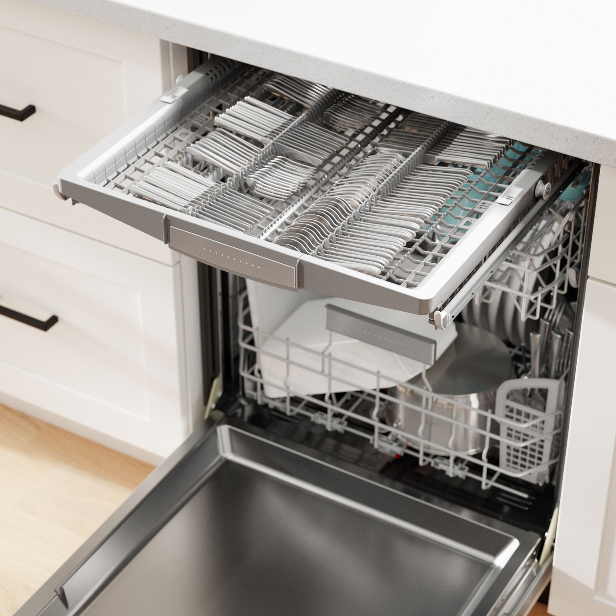 Bosch Benchmark 24 in. Top Control Smart Dishwasher with 39 dBa Sound Level, 3rd-Rack & CrystalDry - Custom Panel Ready, Custom Panel Required, hires