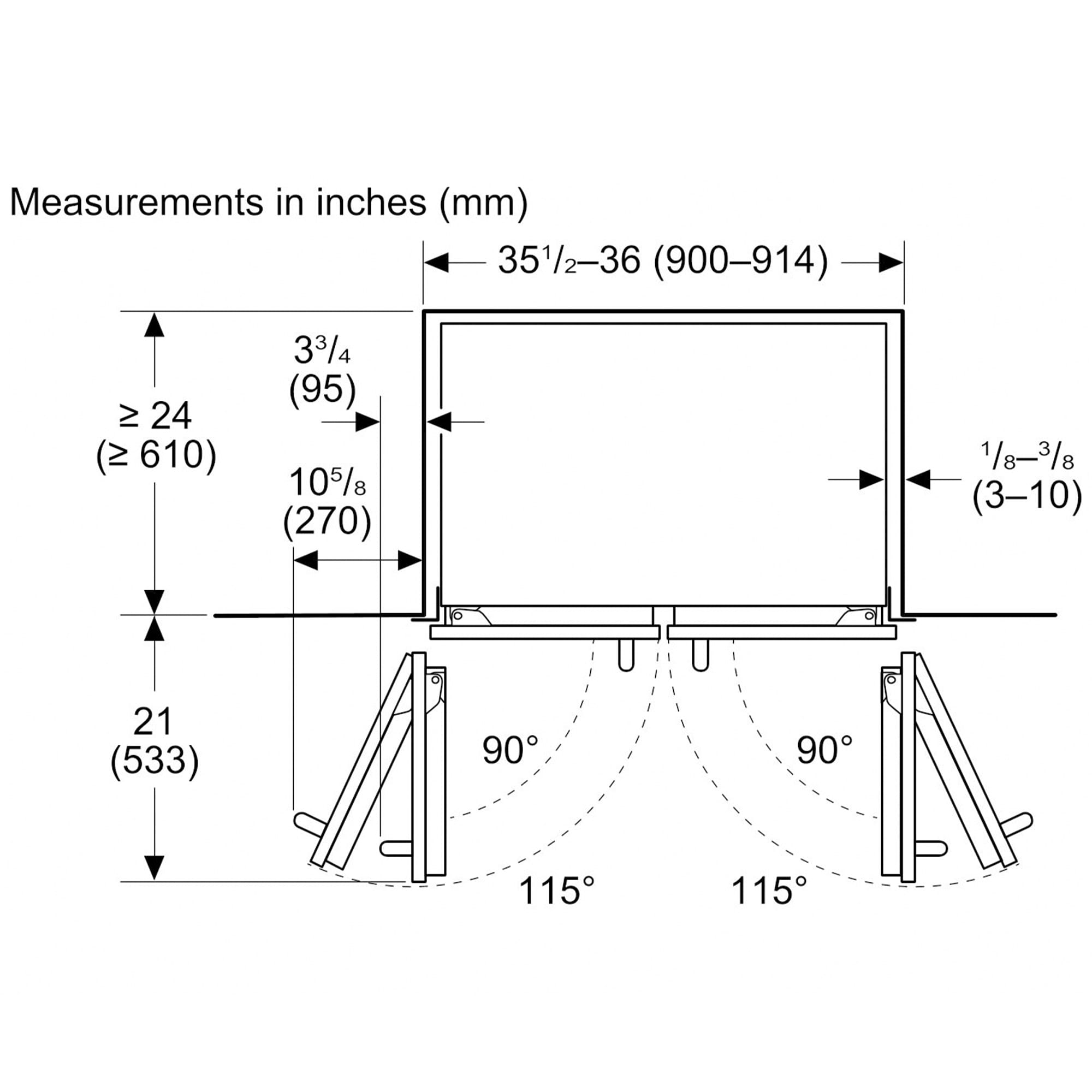 Thermador Freedom Collection 36 in. Built-In 20.1 cu. ft. Smart Counter Depth 4-Door French Door Refrigerator with Internal Water Dispenser and Masterpiece handles Stainless Steel, Stainless Steel, hires