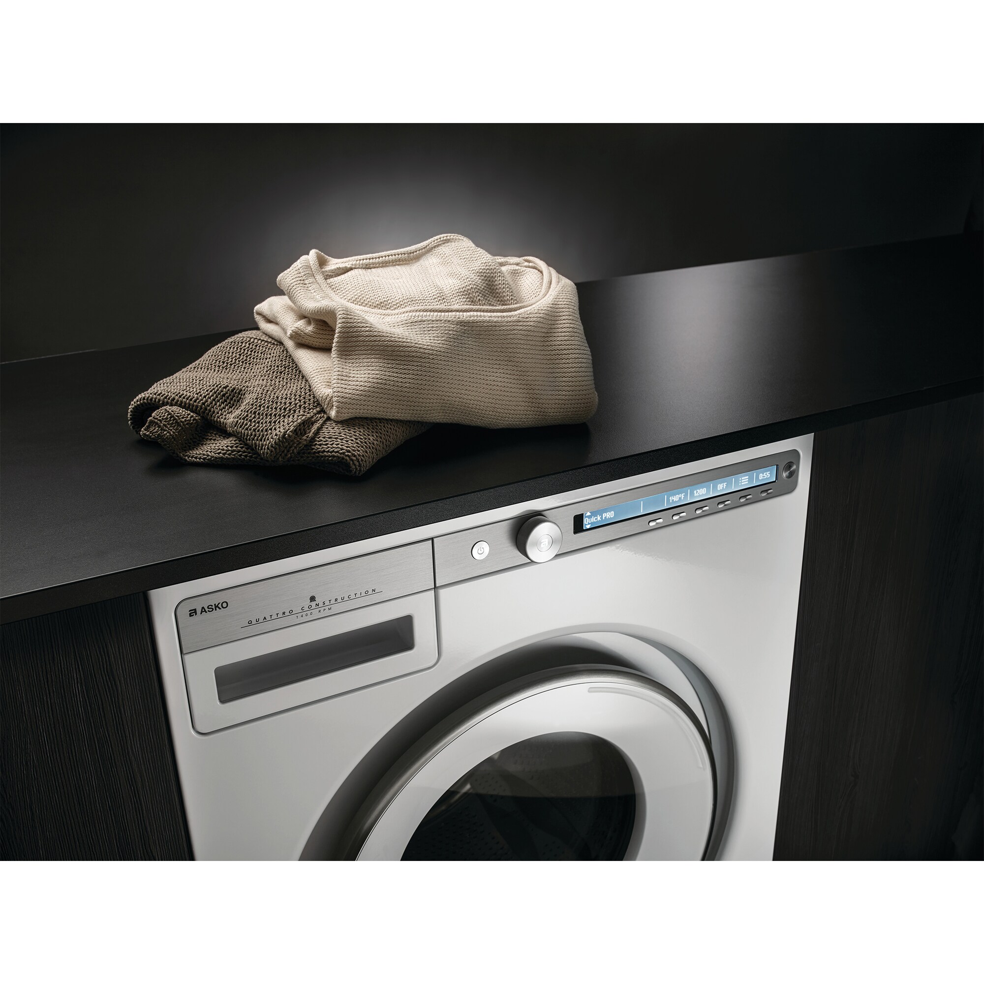 Asko Logic Series 23 in. 2.8 cu. ft. Stackable Front Load Washer with Sanitize & Steam Wash Cycle - White, White, hires