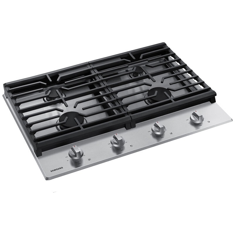 Samsung 30 in. 4-Burner Natural Gas Cooktop with Simmer Burner & Power Burner - Stainless Steel, Stainless Steel, hires