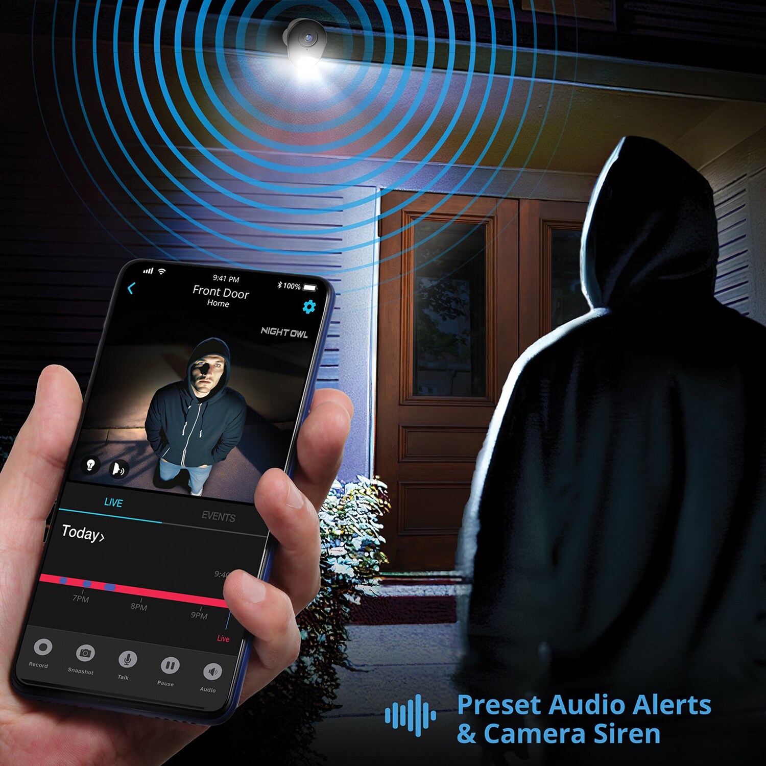 Night Owl - 12 Channel 4 Camera Wired 2K 1TB DVR Security System with 2-way Audio - White, , hires