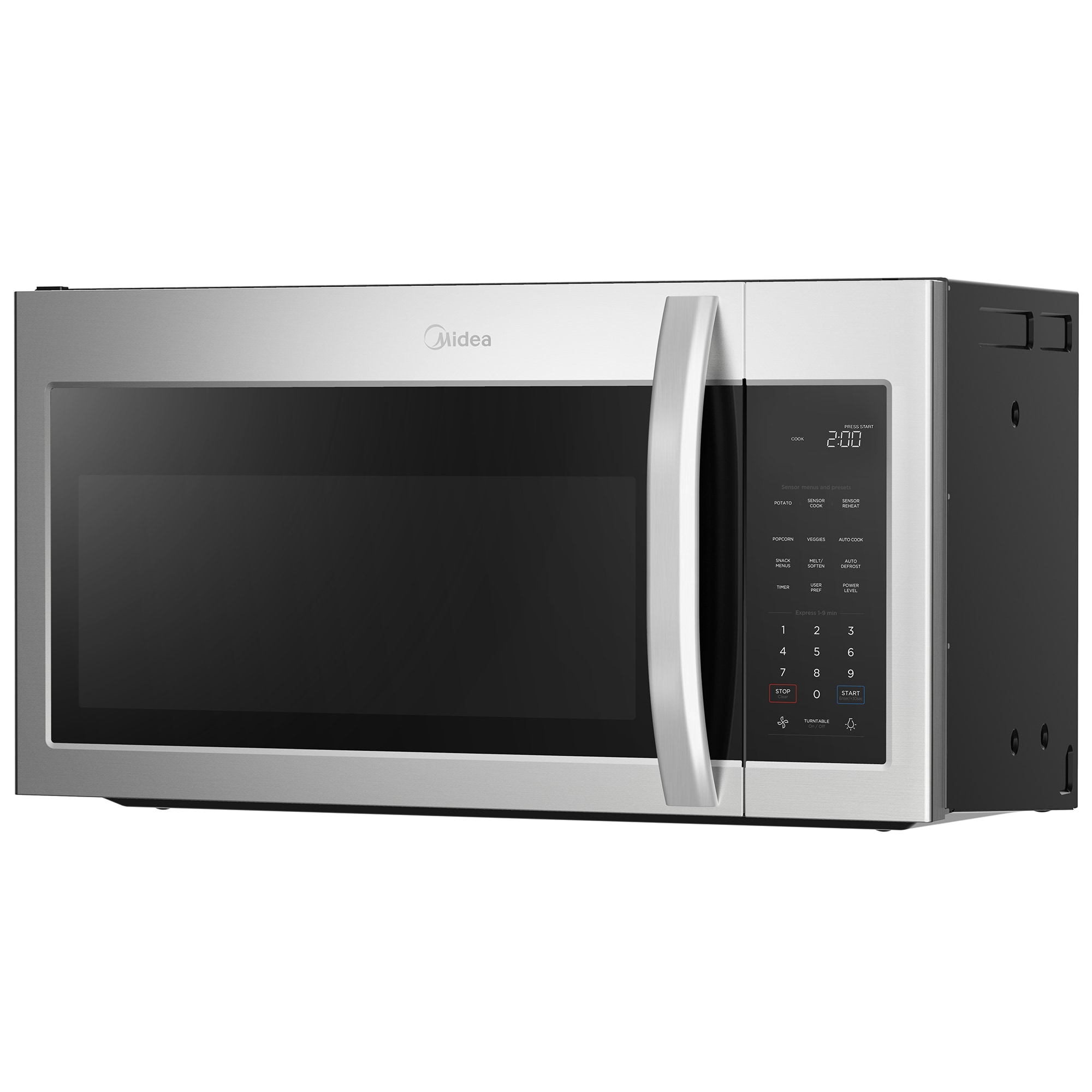 Midea 30 in. 1.9 cu. ft. 1000W Over-the-Range Microwave with 300 CFM & Sensor Cooking - Stainless Steel, , hires