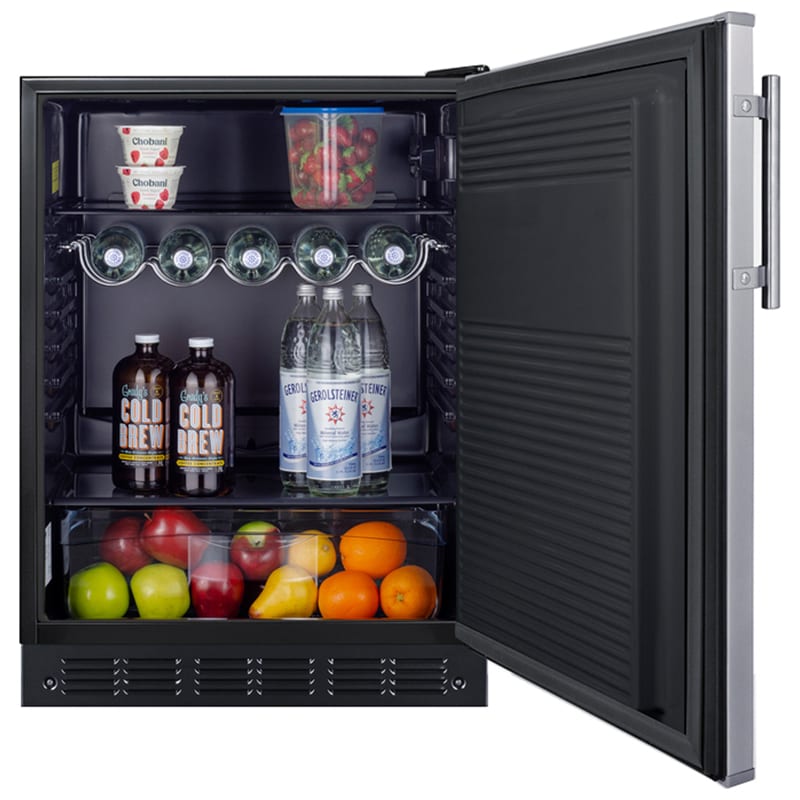 Summit 24 in. 5.3 cu. ft. ADA Compliant Undercounter Refrigerator - Stainless Steel with Black Cabinet, , hires