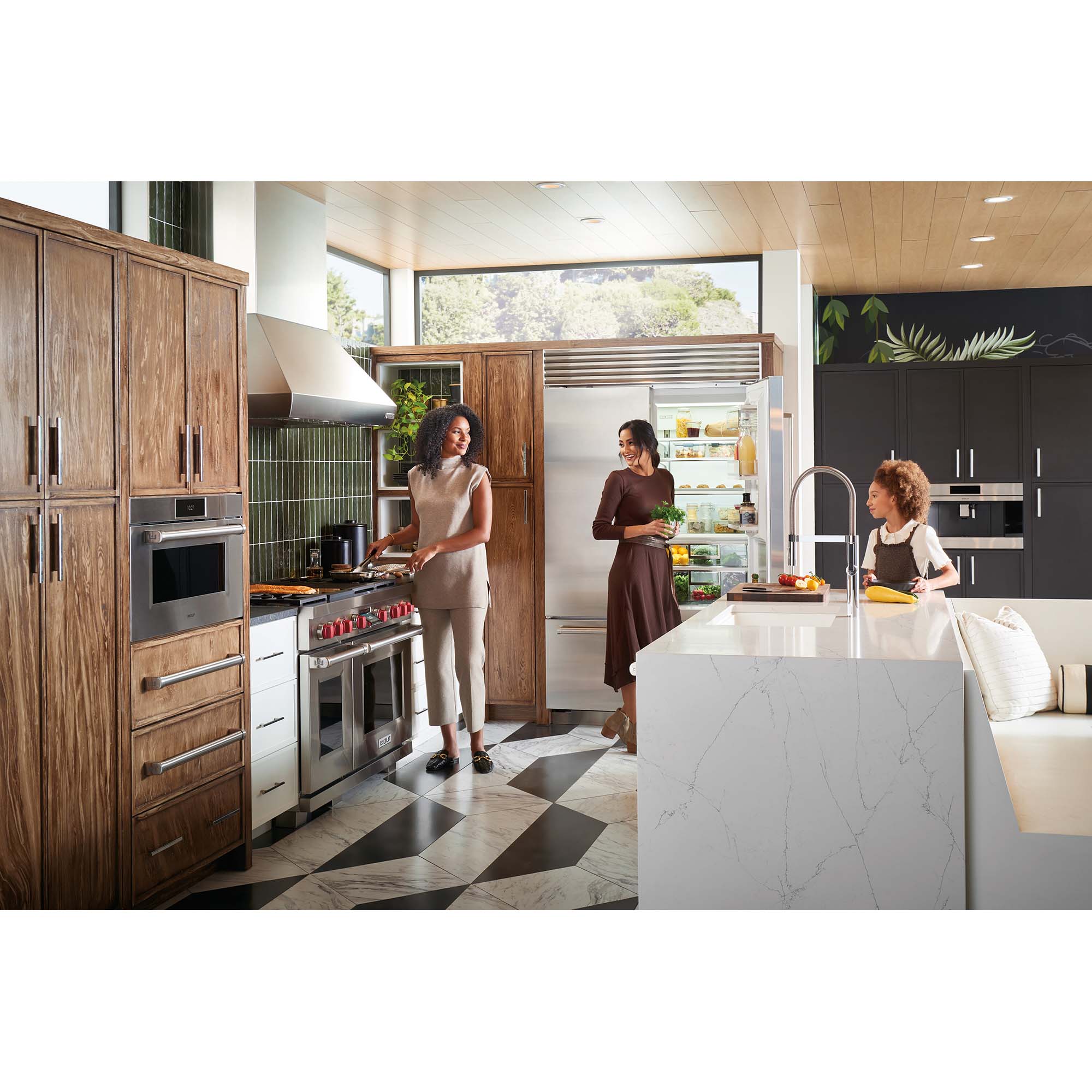 Wolf 48 in. Ducted Chimney Style Range Hood with 3 LED Lights - Stainless Steel, , hires