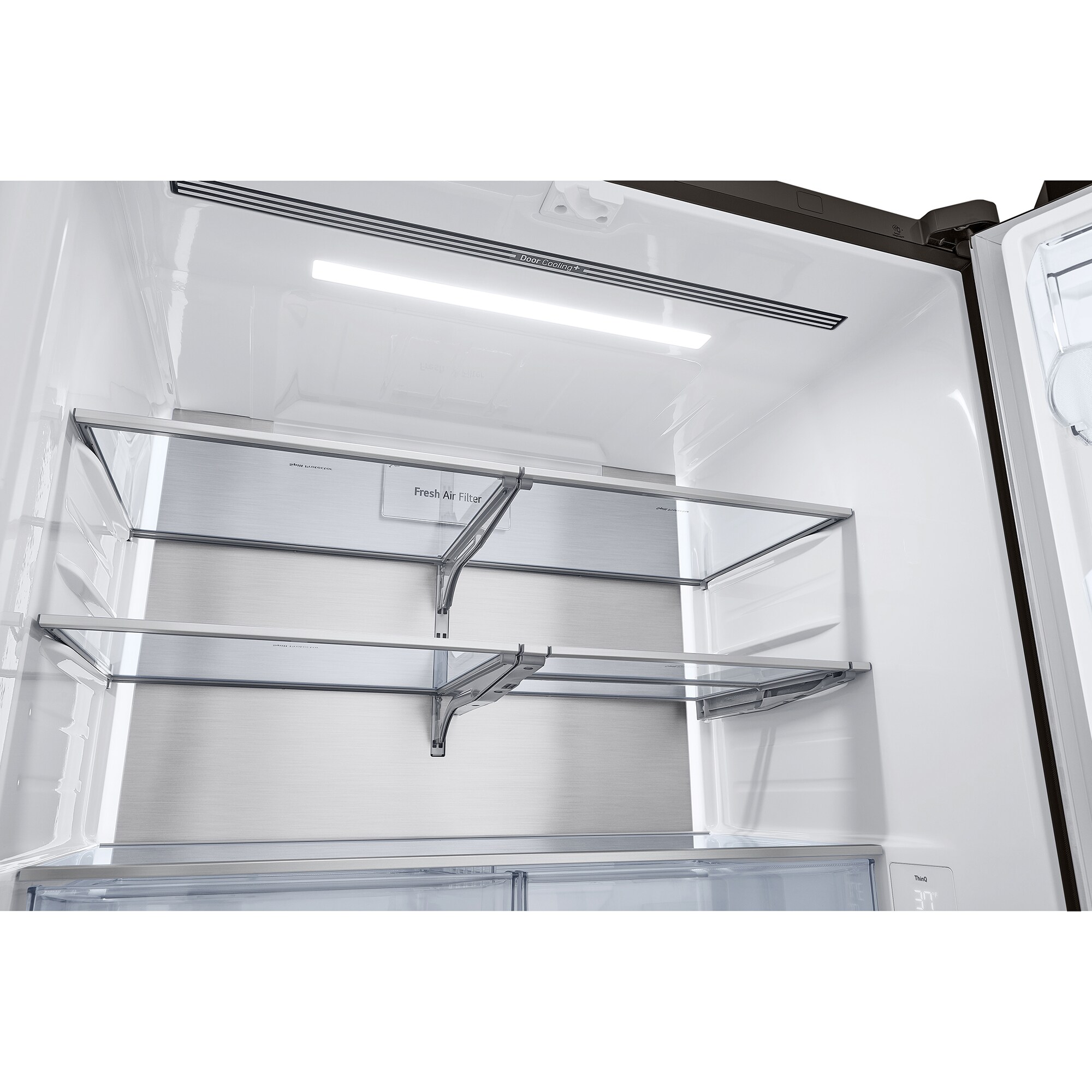 LG 36 in. 25.5 cu. ft. Smart Counter Depth French Door Refrigerator with Ice & Water Dispenser - PrintProof Black Stainless Steel, PrintProof Black Stainless Steel, hires