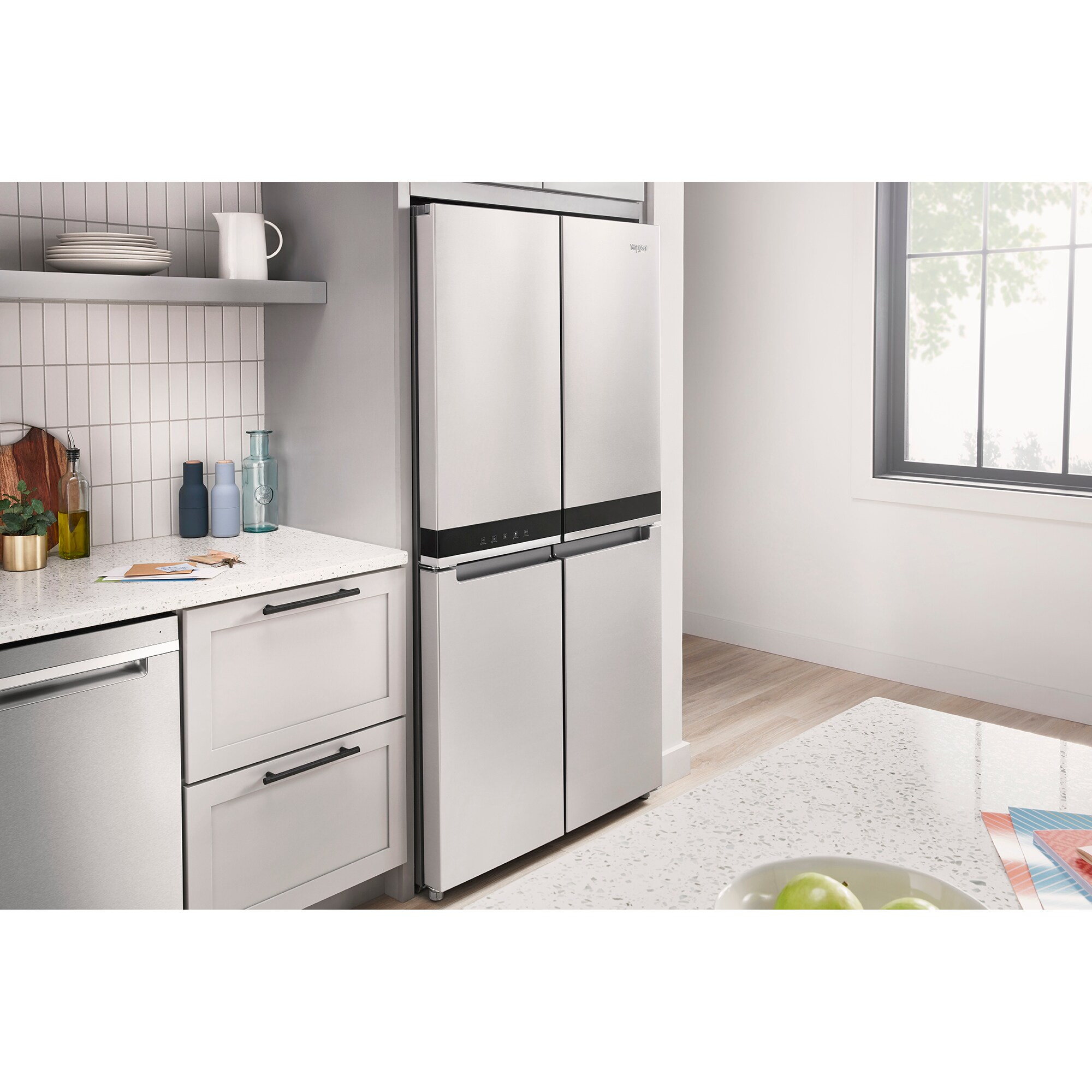 Whirlpool 36 in. 19.4 cu. ft. Counter Depth 4-Door French Door Refrigerator with Ice Maker - Fingerprint-Resistant Stainless Finish, , hires