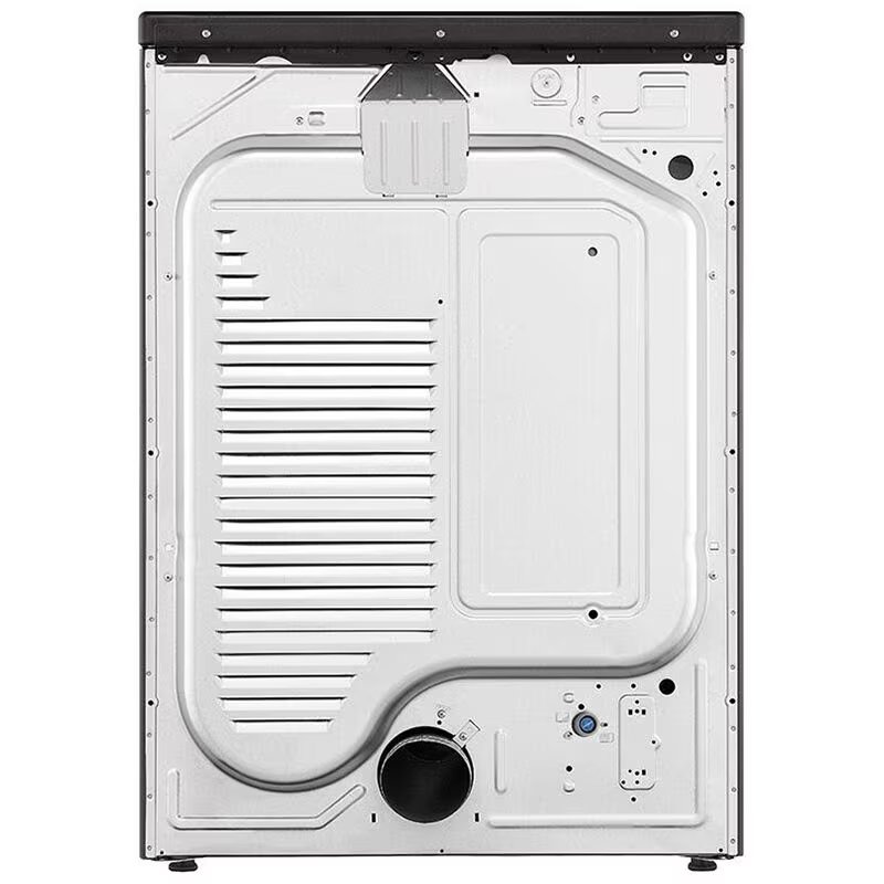 LG 27 in. 7.4 cu. ft. Smart Stackable Round-Door Gas Dryer with Built-In Intelligence, Sensor Dry, Turbo Steam, Sanitize & Steam Cycle - Black Steel, Black Steel, hires