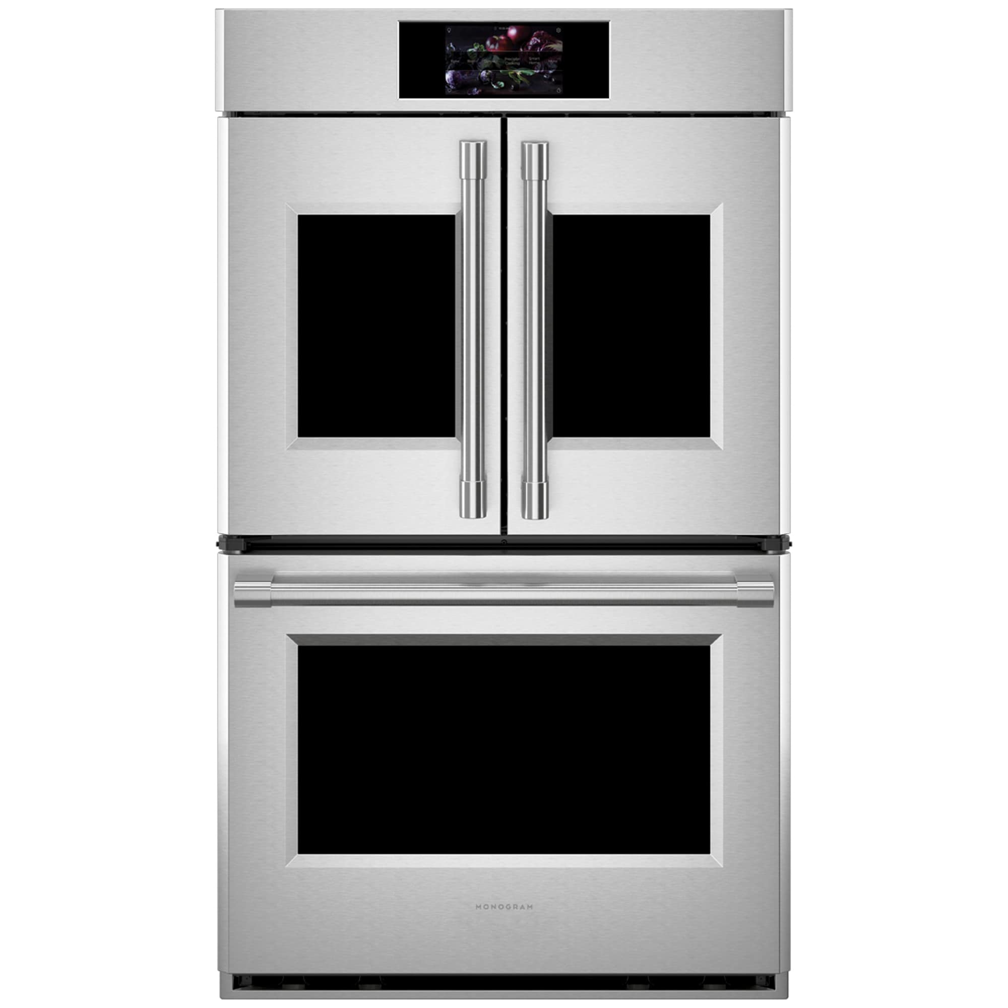 Monogram Statement Series 30 in. 10 cu. ft. Smart Top Control SpeedElectric Double Wall Oven with True European Convection - Stainless Steel, , hires