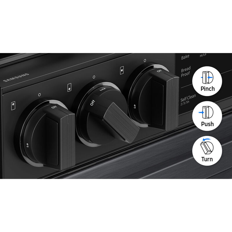 Samsung Bespoke 30 in. 6 cu. ft. Smart Slide-In Gas Range with 5 Sealed Burners - Matte Black Steel, Matte Black Steel, hires
