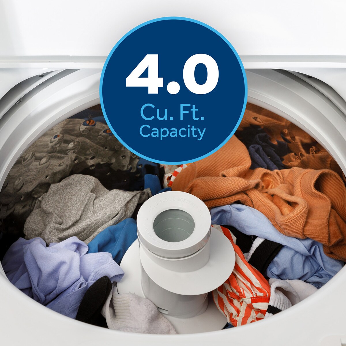 GE 27 in. 4.0 cu. ft. Top Load Washer with Stainless Steel Basket, Water Level Control & Agitator - White, , hires