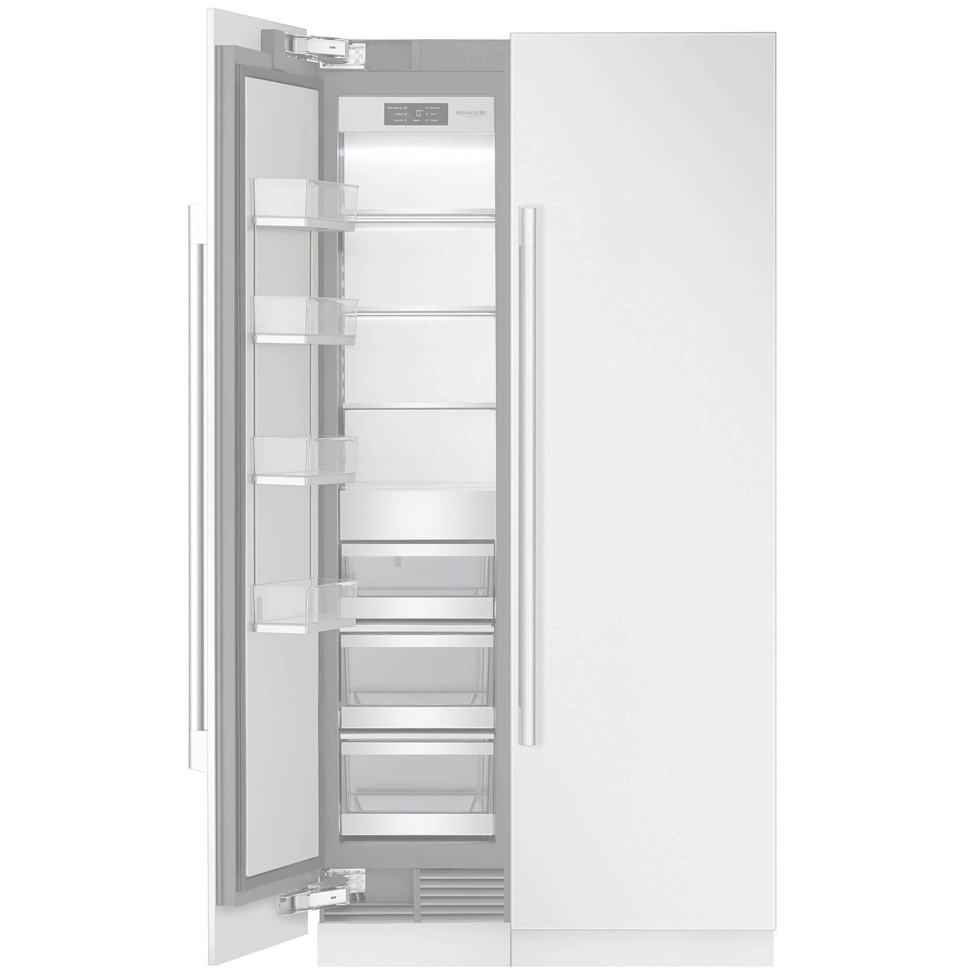 Signature Kitchen Suite 18 in. 9.6 cu. ft. Built-in Smart Triple-Drawers Upright Freezer with Ice-Maker & Adjustable Shelves - Custom Panel Ready, , hires