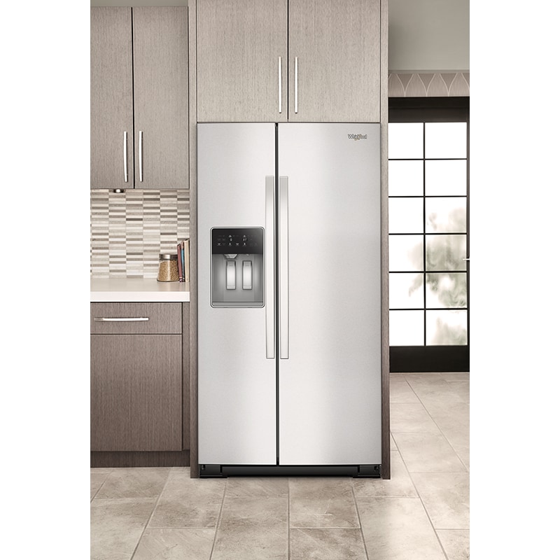 Whirlpool 36 in. 20.9 cu. ft. Counter Depth Side-by-Side Refrigerator with Ice & Water Dispenser - Fingerprint Resistant Stainless, , hires