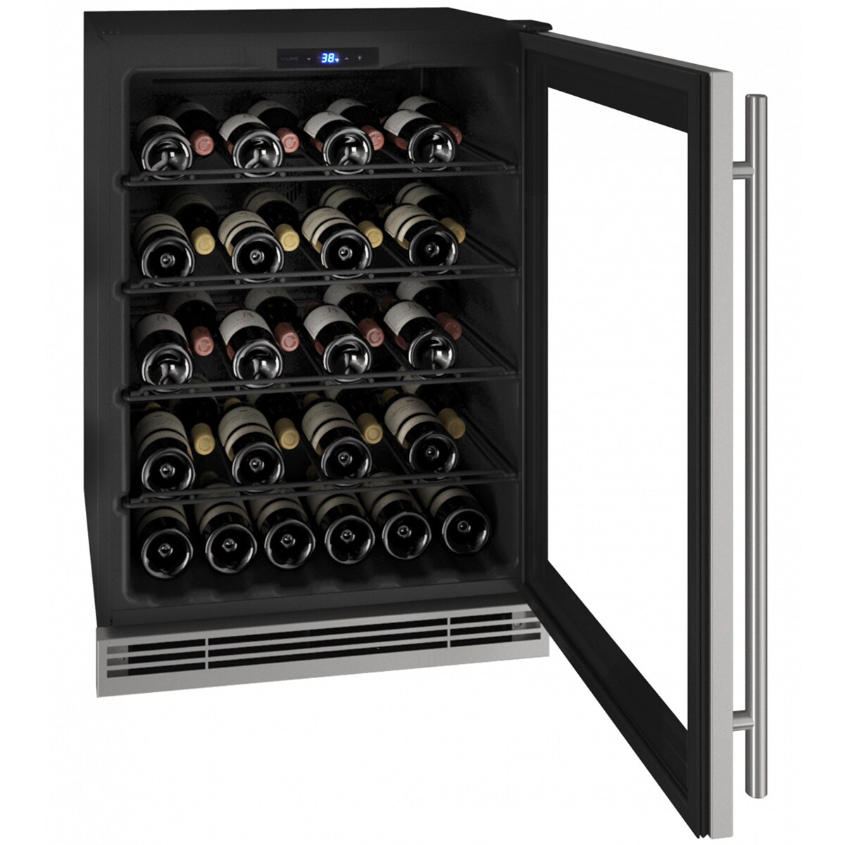 U-Line 1 Class 24 in. Undercounter Wine Cooler with Metal Racks, Single Temperature Zone & 38 Bottle Capacity - Stainless Steel, , hires