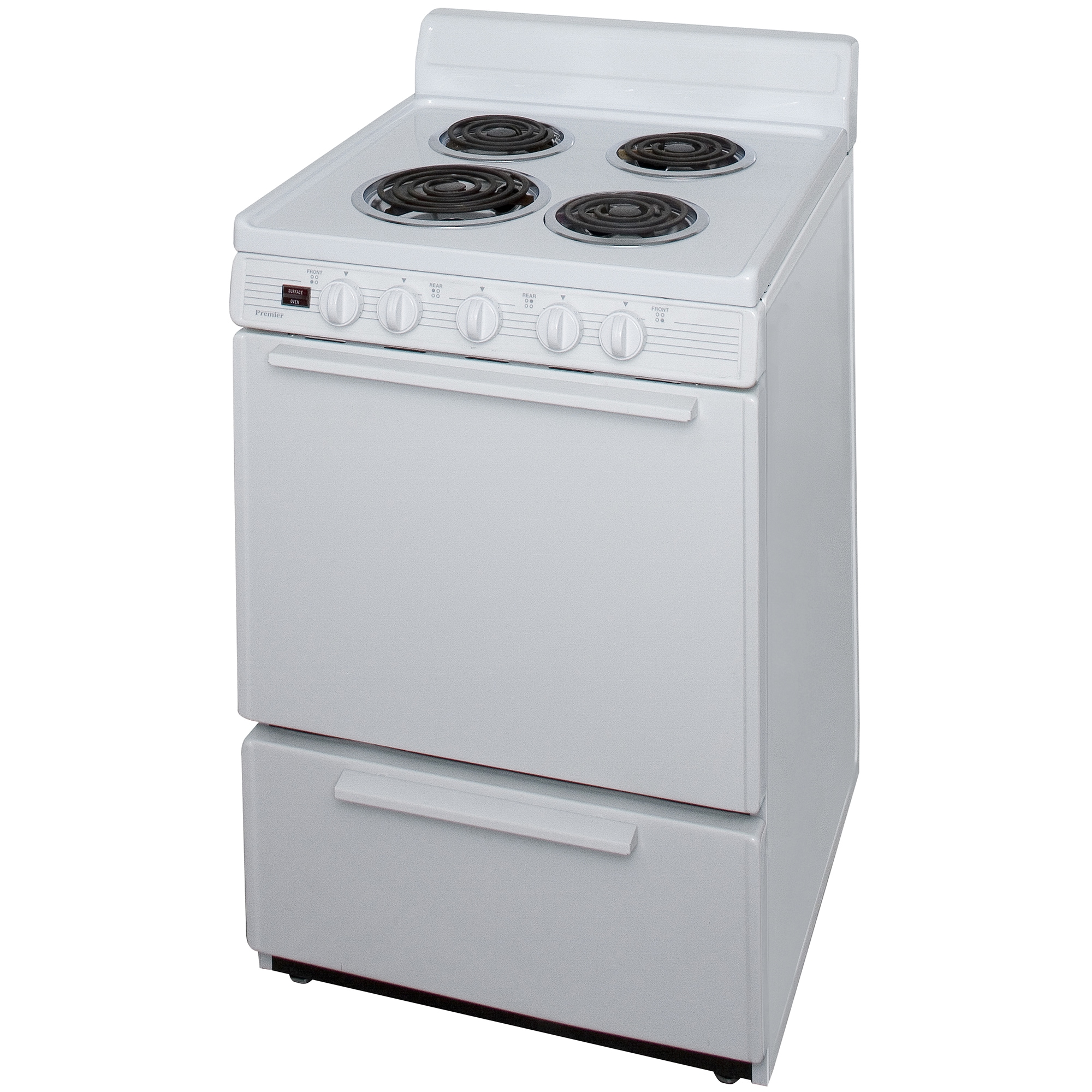 Premier 24 in. 3 cu. ft. Electric Range with Coil Burners - White, , hires