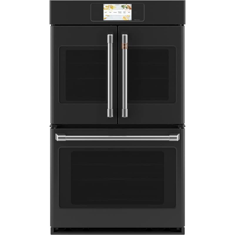 Cafe Professional Series 30 in. 10 cu. ft. Smart Top Control Electric Double Wall Oven with True European Convection - Matte Black, Matte Black, hires