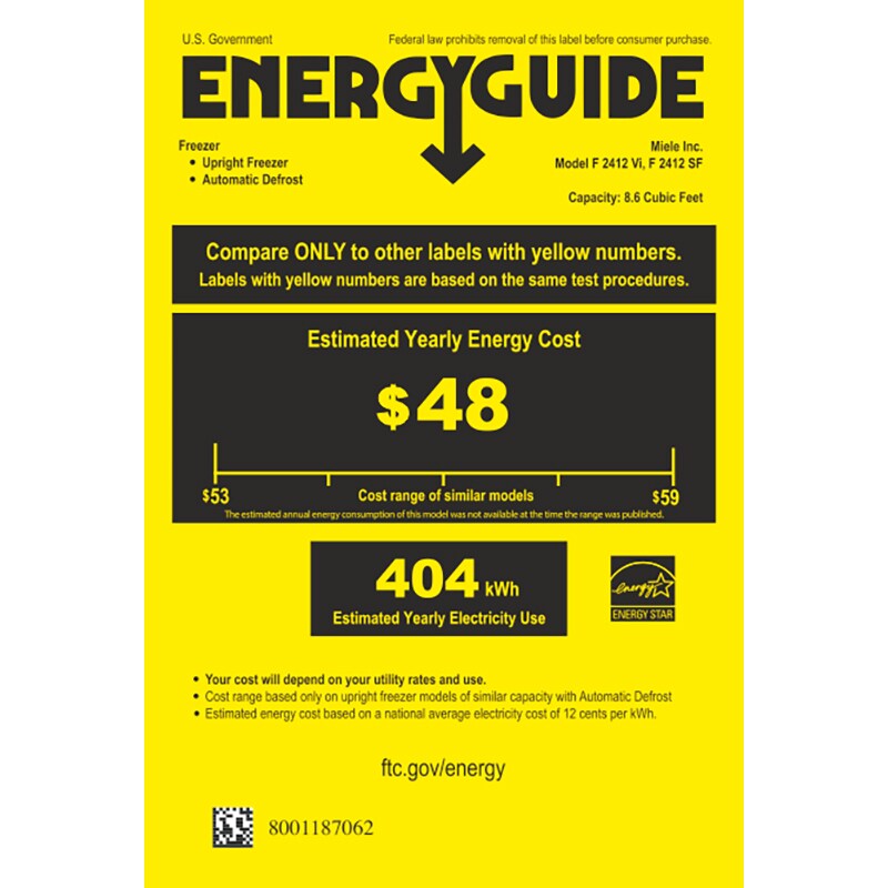 Miele MasterCool Series 18 in. 8.6 cu. ft. Built-in Smart Upright Freezer with Ice-Maker & Adjustable Shelves - Custom Panel Ready, , hires