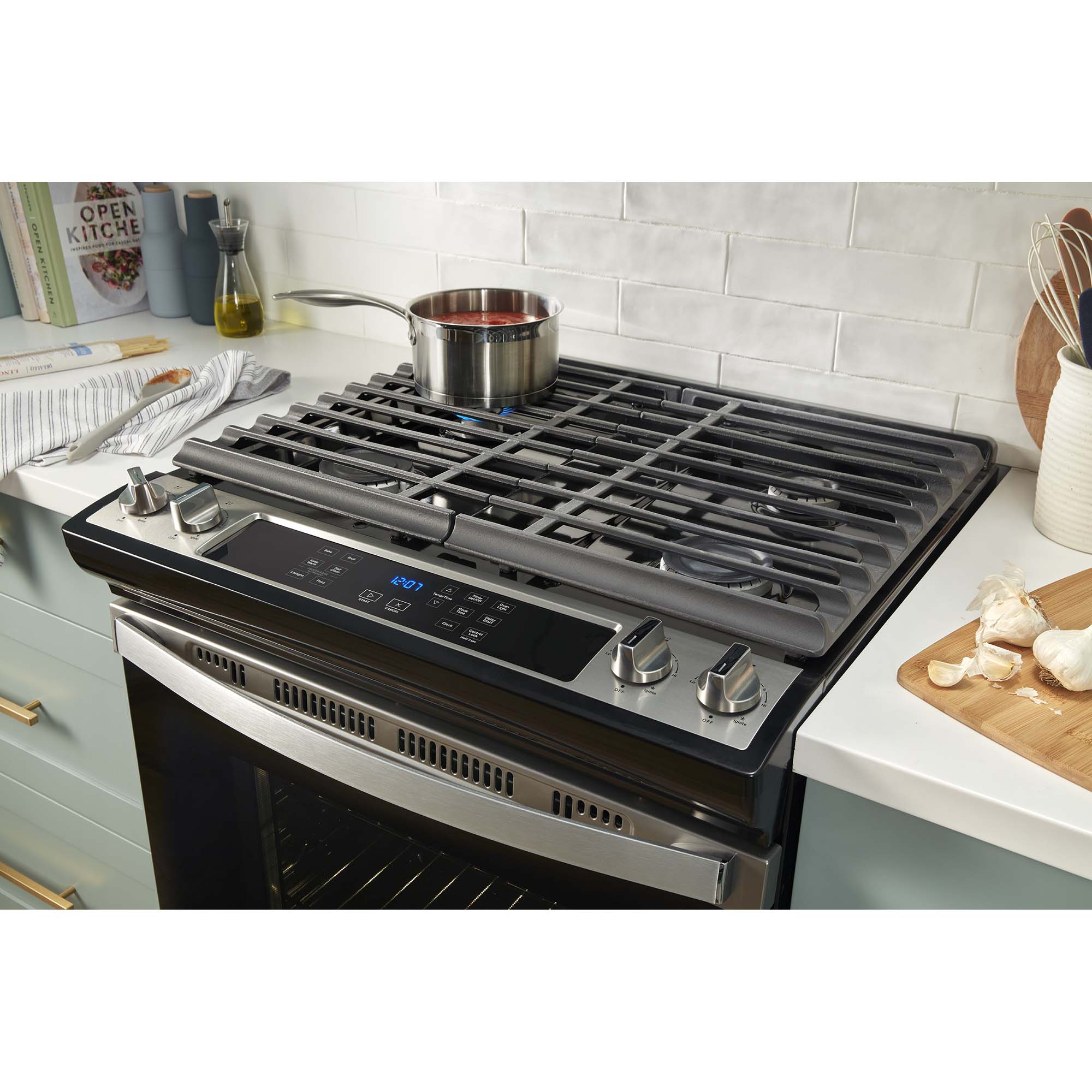 Whirlpool 30 in. 5 cu. ft. Slide-In Gas Range with 4 Sealed Burners - Stainless Steel, Stainless Steel, hires