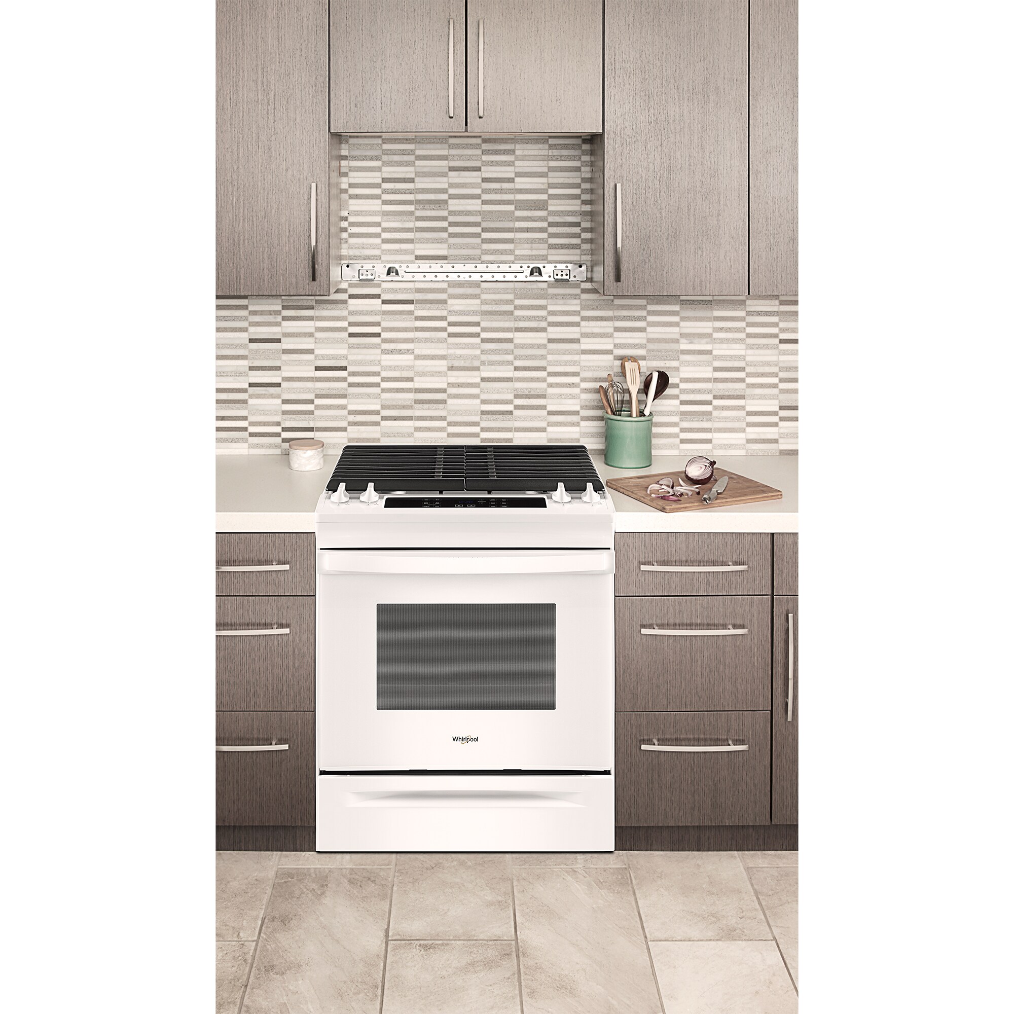 Whirlpool 30 in. 5 cu. ft. Slide-In Gas Range with 4 Sealed Burners - White, White, hires