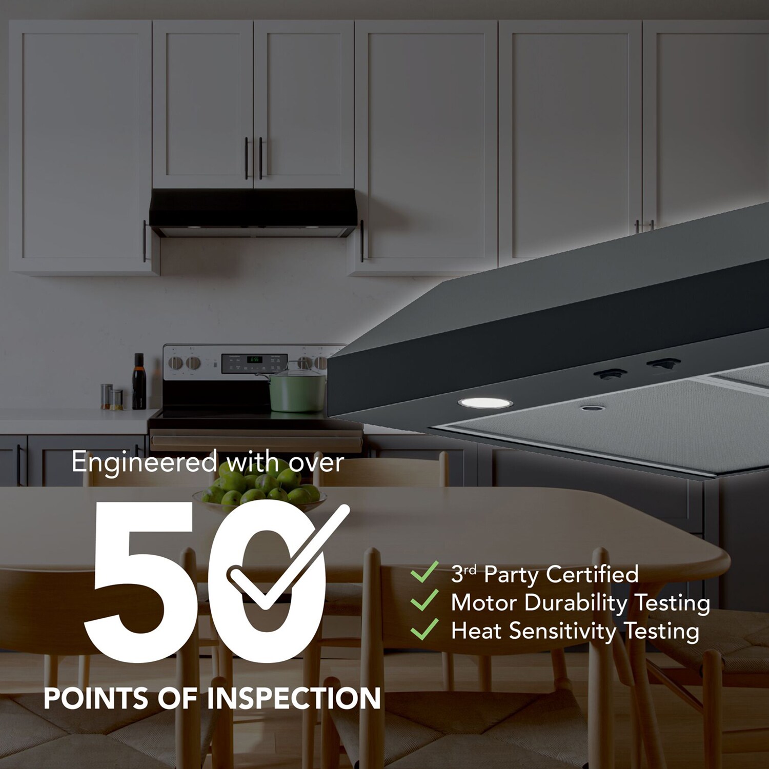 Broan 30 in. Standard Style Range Hood with 2 Speed Settings, 350 CFM & 2 LED Lights - Black, Black, hires