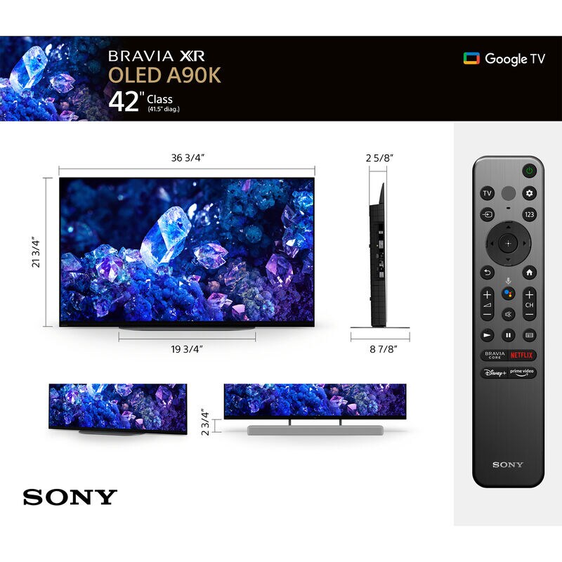 Sony - 42" Class Bravia A90K Series OLED 4K UHD Smart Google TV, , hires