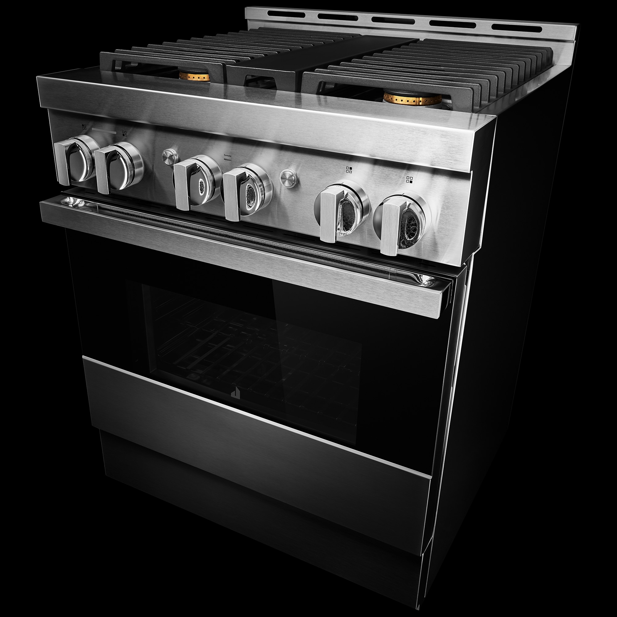 JennAir Noir Series 30 in. 4.1 cu. ft. Smart True European Convection Gas Range with 4 Sealed Burners - Stainless Steel, , hires