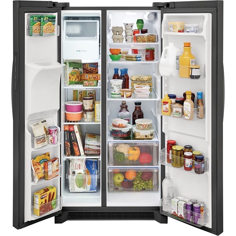 Frigidaire 36 in. 25.6 cu. ft. Side by Side Refrigerator with Ice & Water Dispenser - Black Stainless, Black Stainless, hires