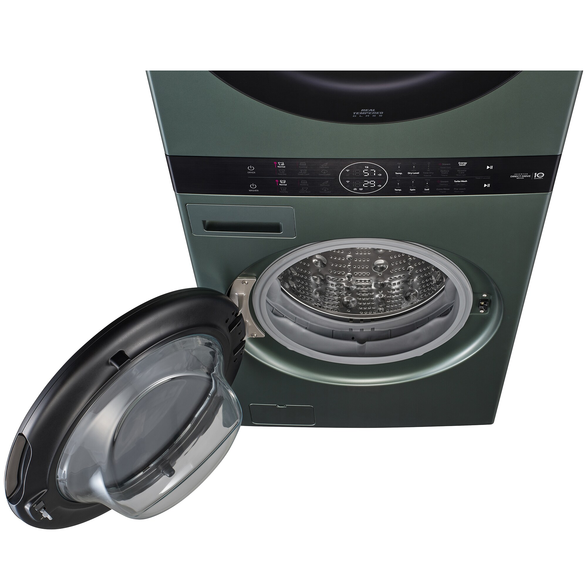 LG 27 in. WashTower with 4.5 cu. ft. Washer with 6 Wash Programs & 7.4 cu. ft. Electric Dryer with 6 Dryer Programs, Sensor Dry & Wrinkle Care - Nature Green, Nature Green, hires