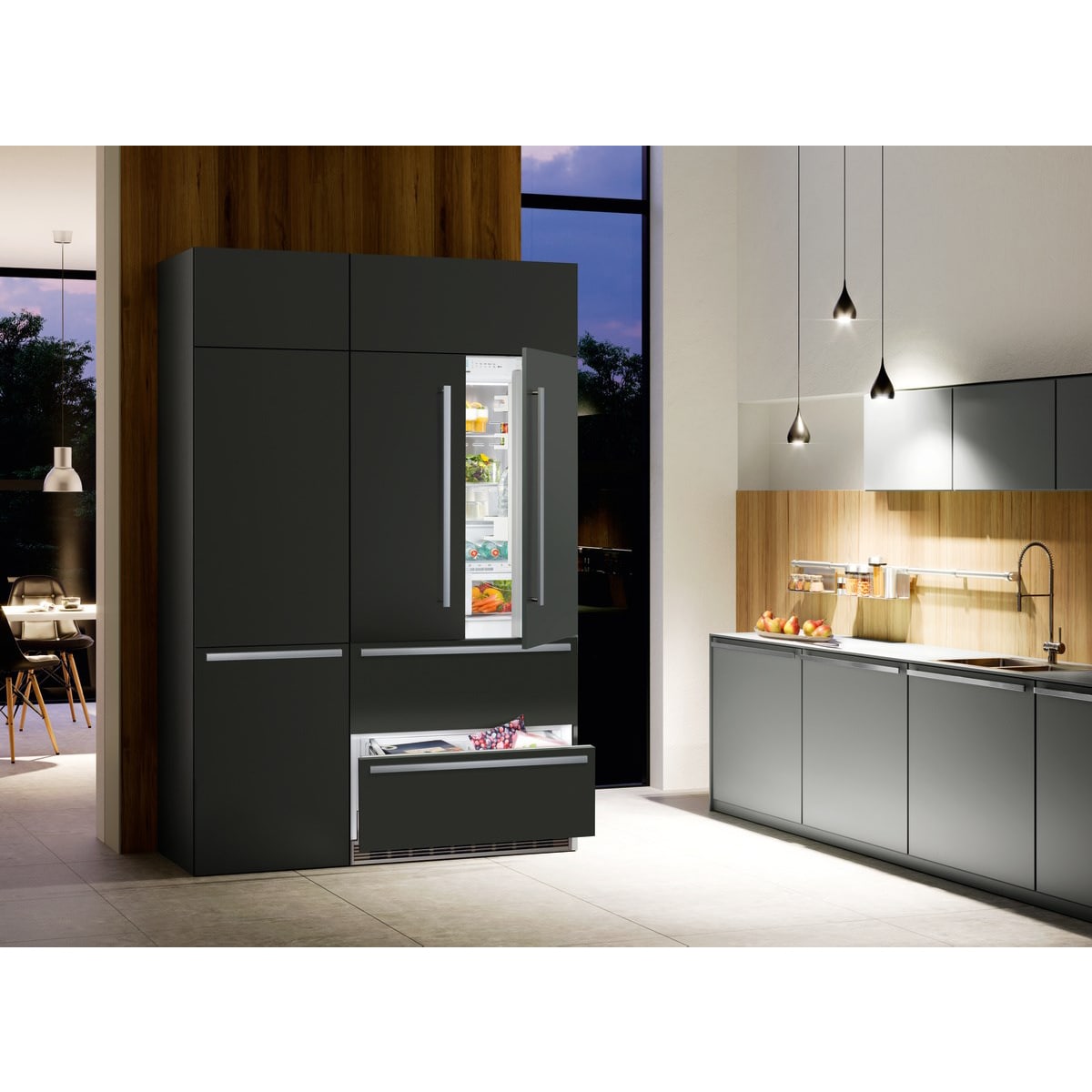 Liebherr 36 in. 18.9 cu. ft. Built-In Counter Depth 4-Door French Door Refrigerator with Ice Maker - Custom Panel Ready, , hires