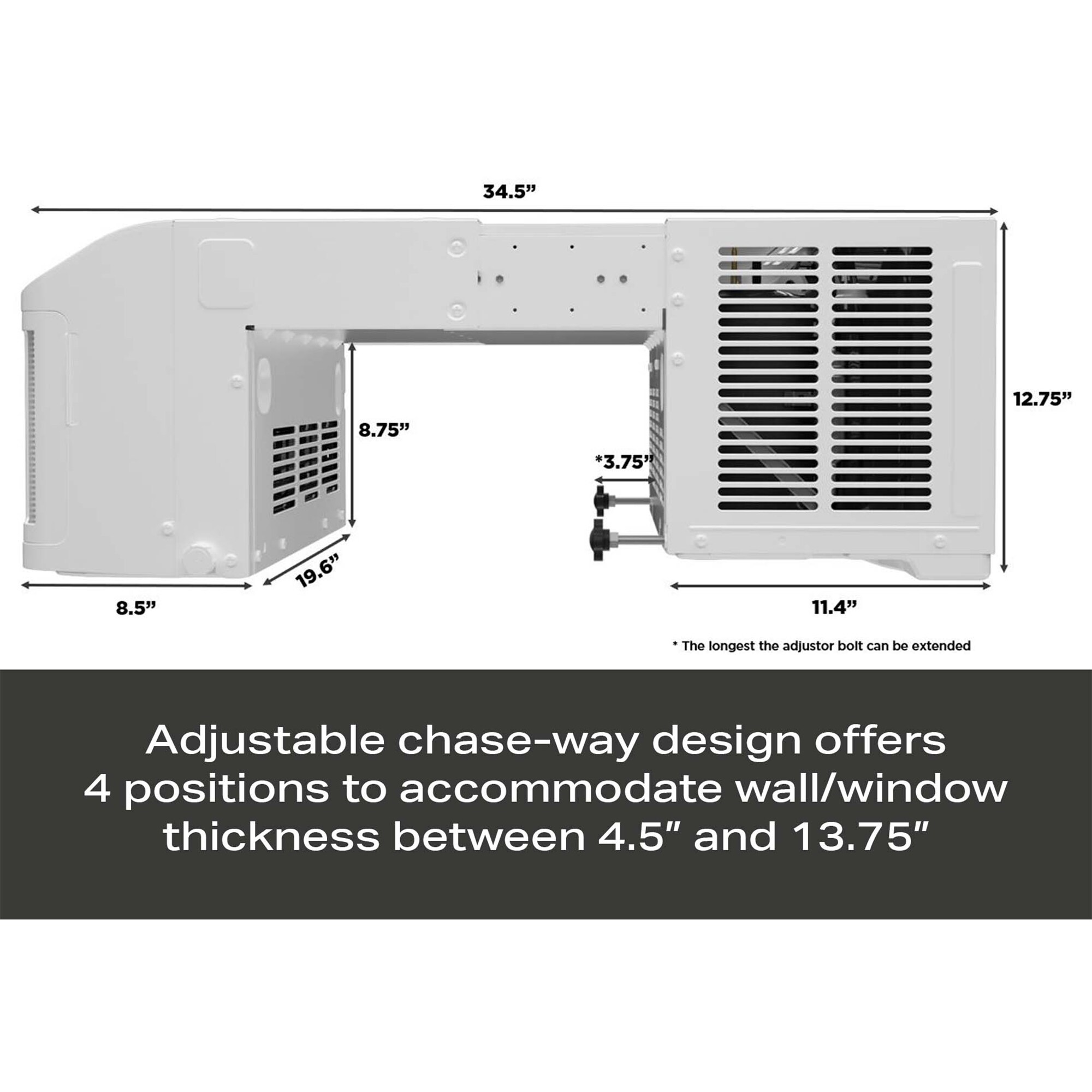 GE Profile Clearview 6,100 BTU Smart Saddle Window Air Conditioner with 3 Fan Speeds, Sleep Mode & Remote Control - White, , hires