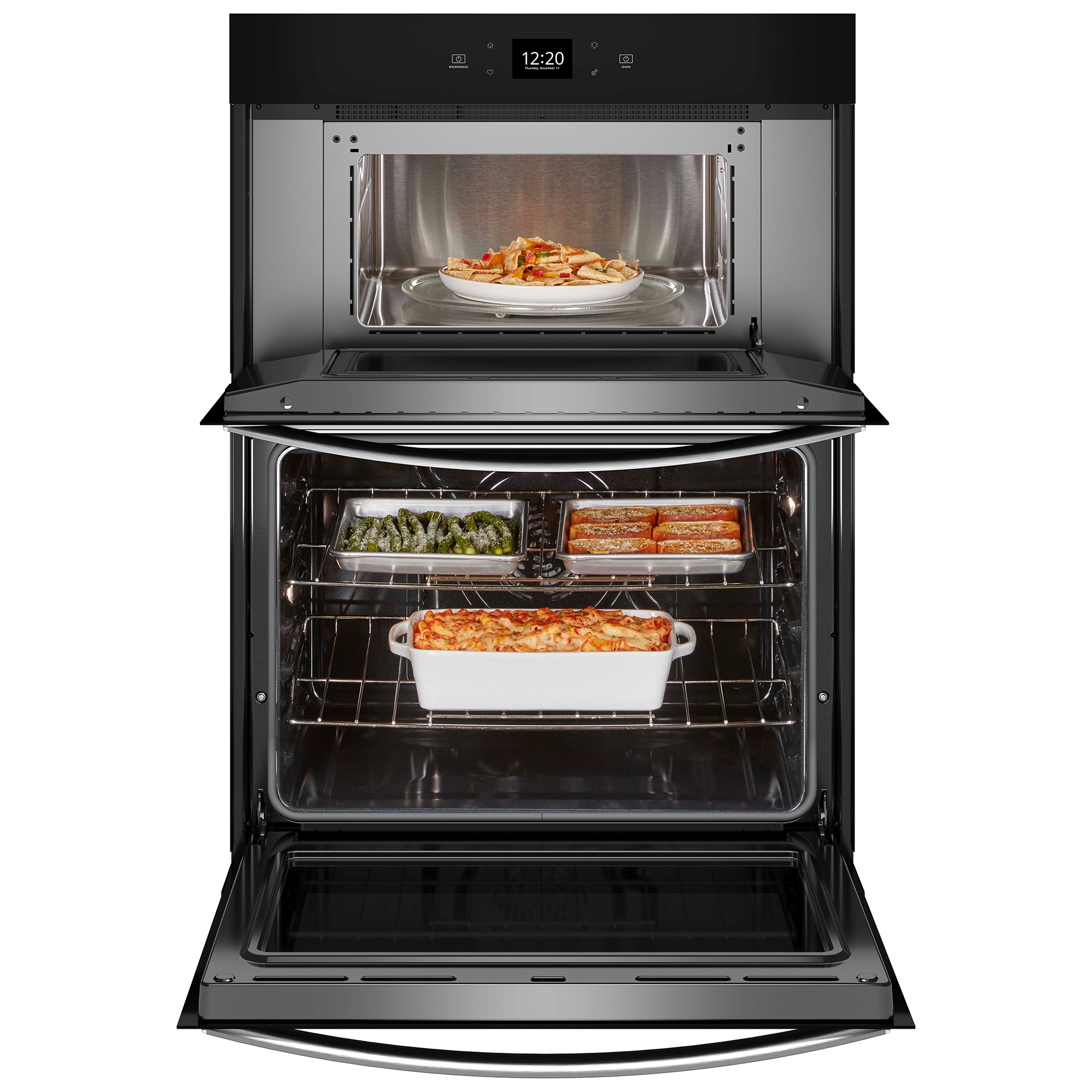 Whirlpool 30 in. 6.4 cu. ft. Smart Electric Microwave/Wall Oven Combo with Standard Convection & Sensor Cooking - Fingerprint Resistant Stainless, , hires