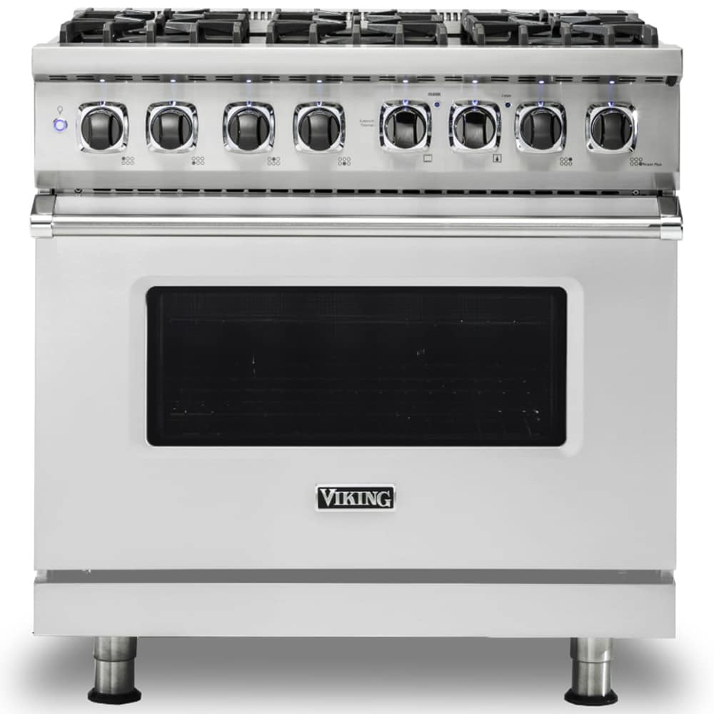 Viking 5 Series 36 in. 5.6 cu. ft. True European Convection Dual Fuel Range with 6 Sealed Burners - Stainless Steel, , hires
