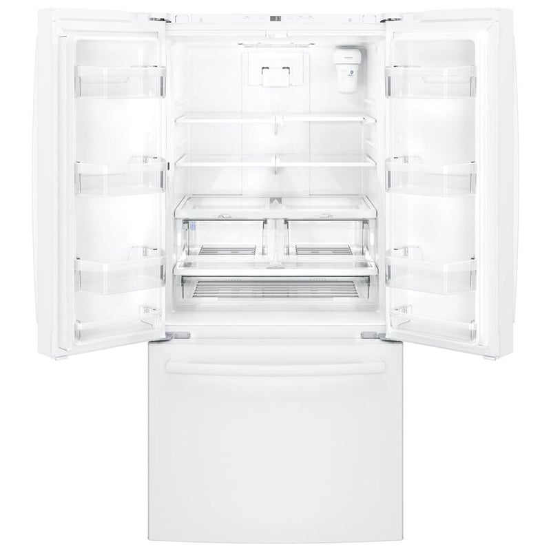 GE 33 in. 24.7 cu. ft. French Door Refrigerator with Internal Water Dispenser - White, White, hires