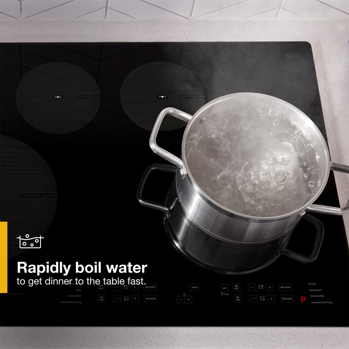 Whirlpool 30 in. 4-Burner Induction Cooktop with Simmer Burner & Power Burner - Black, , hires