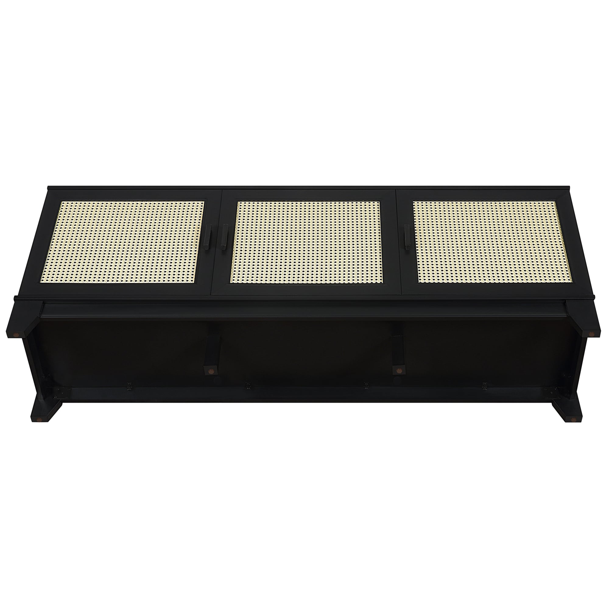 Manhattan Comfort Sheridan 62.99 inch Modern Cane TV Stand - Black, Black, hires