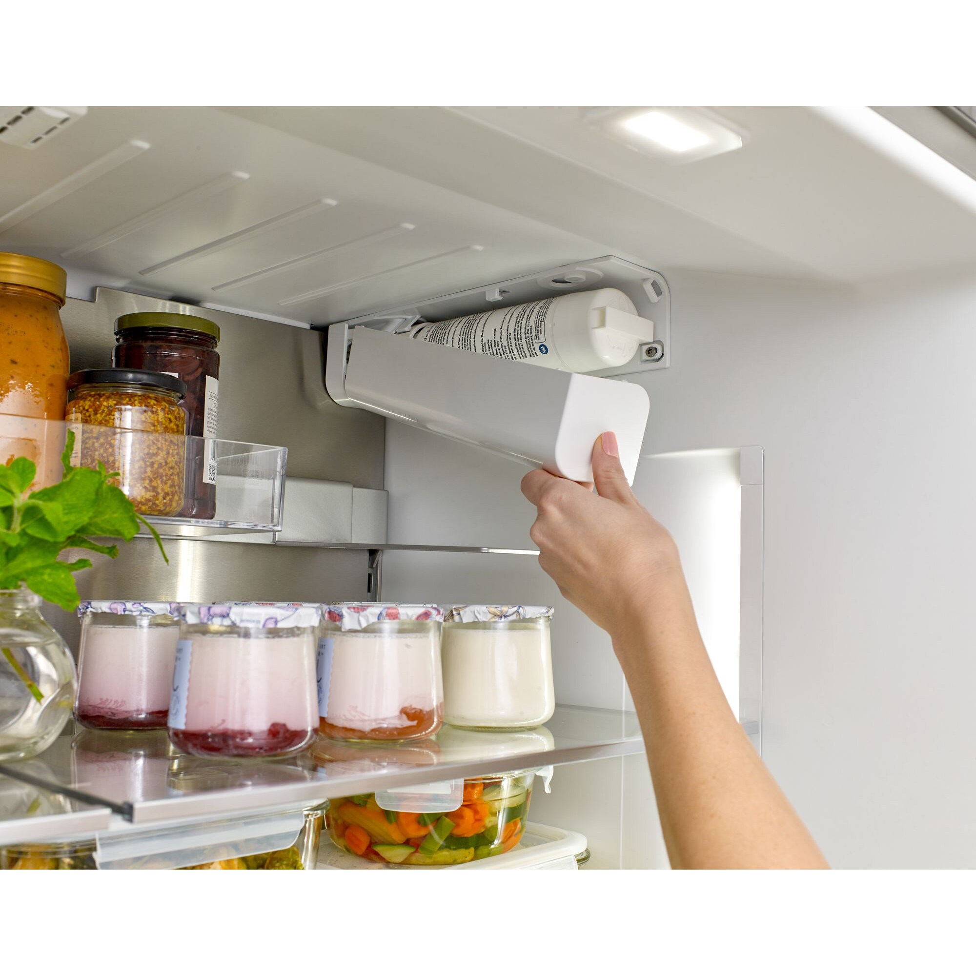Bosch 800 Series 36 in. 20.8 cu. ft. Smart Counter Depth French Door Refrigerator with Internal Water Dispenser Anti-Finger Print Stainless Steel, Stainless Steel, hires