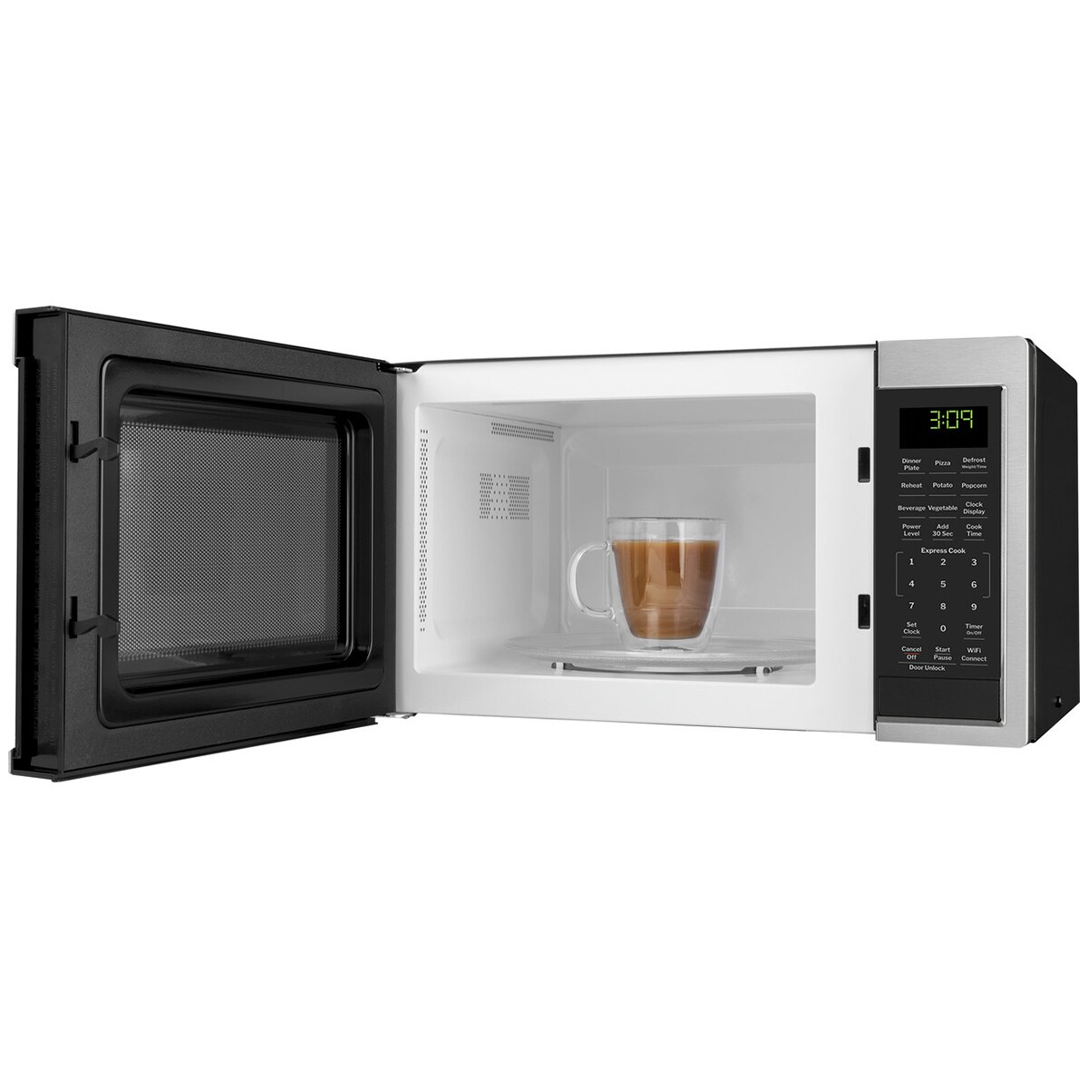 GE 19 in. 0.9 cu. ft. 900W Smart Countertop Microwave - Stainless Steel, , hires