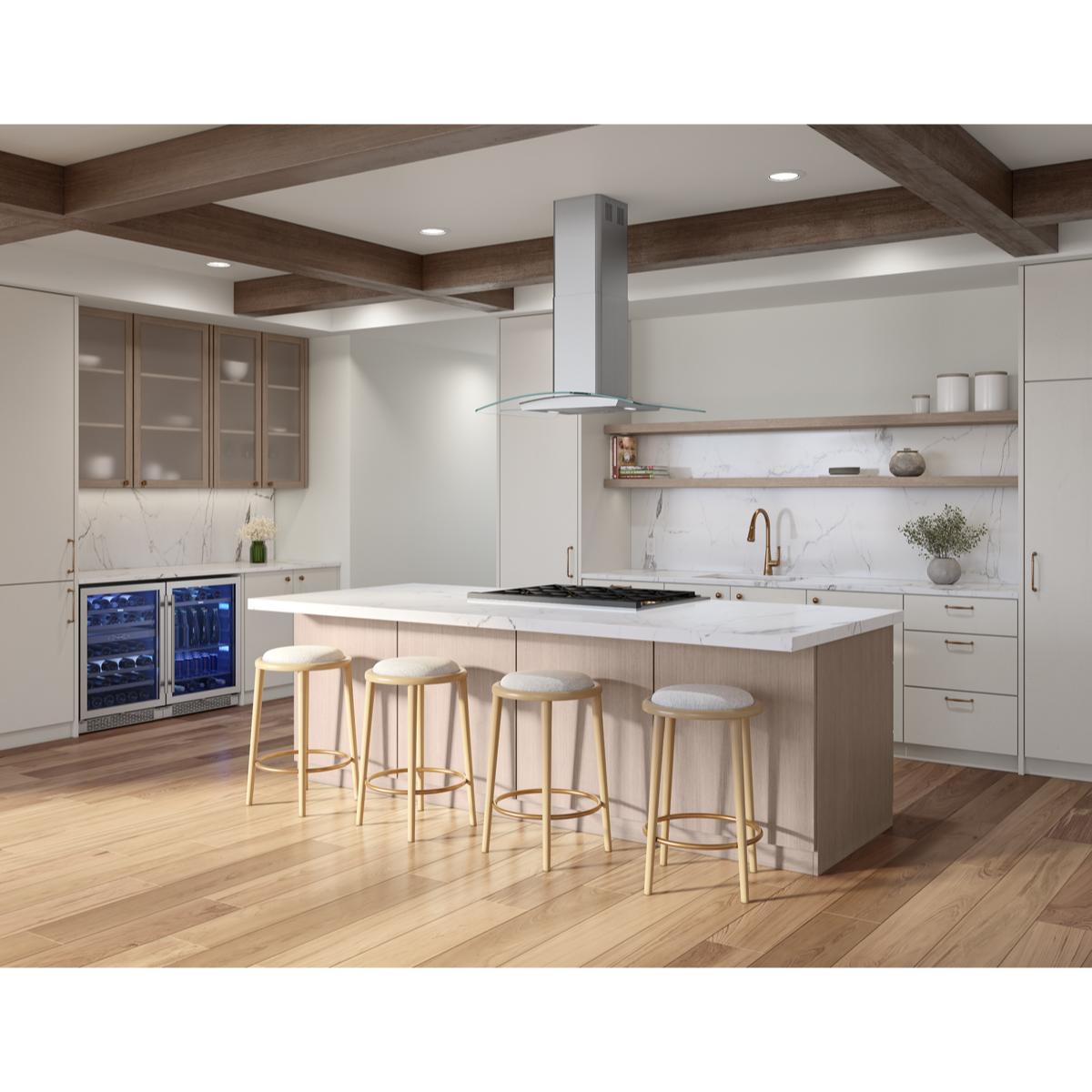Zephyr 36 in. Convertible Chimney Style Range Hood with 600 CFM, 3 Fan Speeds & 2 LED Lights - Stainless Steel, , hires